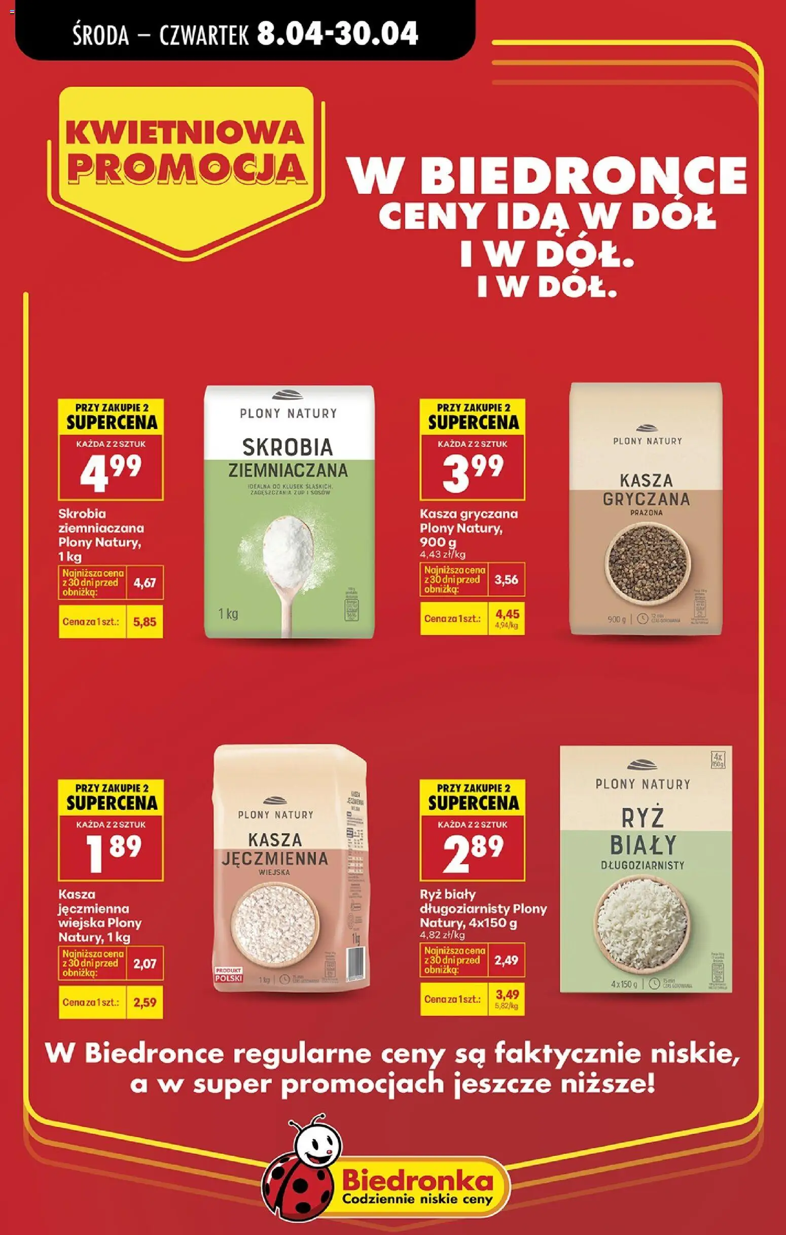 Biedronka gazetka - Kwietniowa promocja od 08.04.2026 | Strona: 9 | Produkty: Kasza, Kasza jęczmienna, Kasza gryczana, Ryż