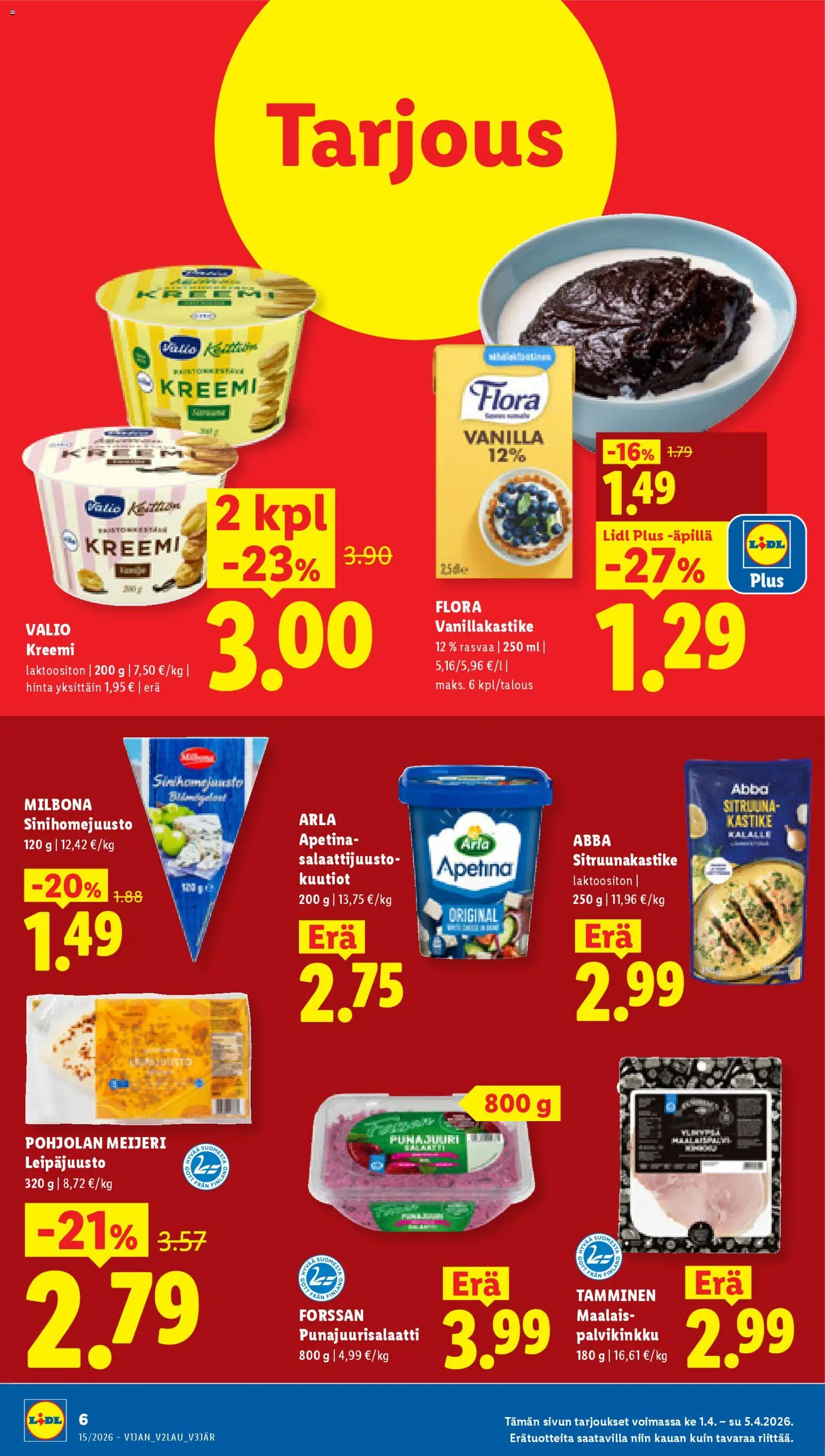 Lidl tarjoukset - Helsinki – voimassa 01.04.2026 alkaen | Sivu: 6 | Tuotteet: Punajuuri, Punajuurisalaatti