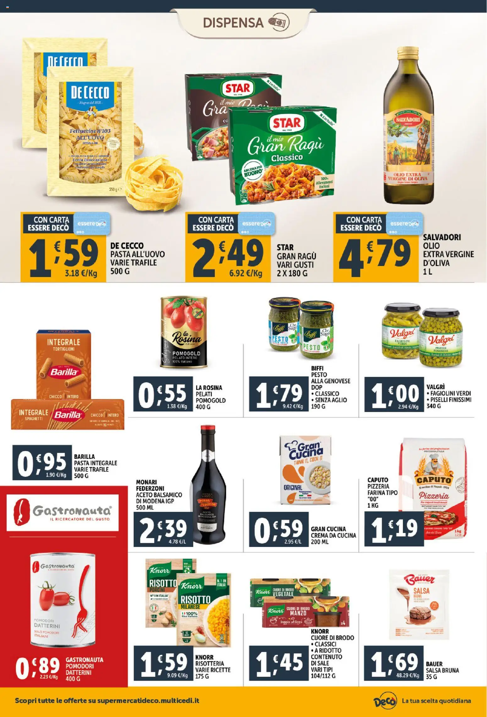 Volantino Decò del 06.03.2026 | Pagina: 14 | Prodotti: Olio, Pasta, Ragú, Aceto