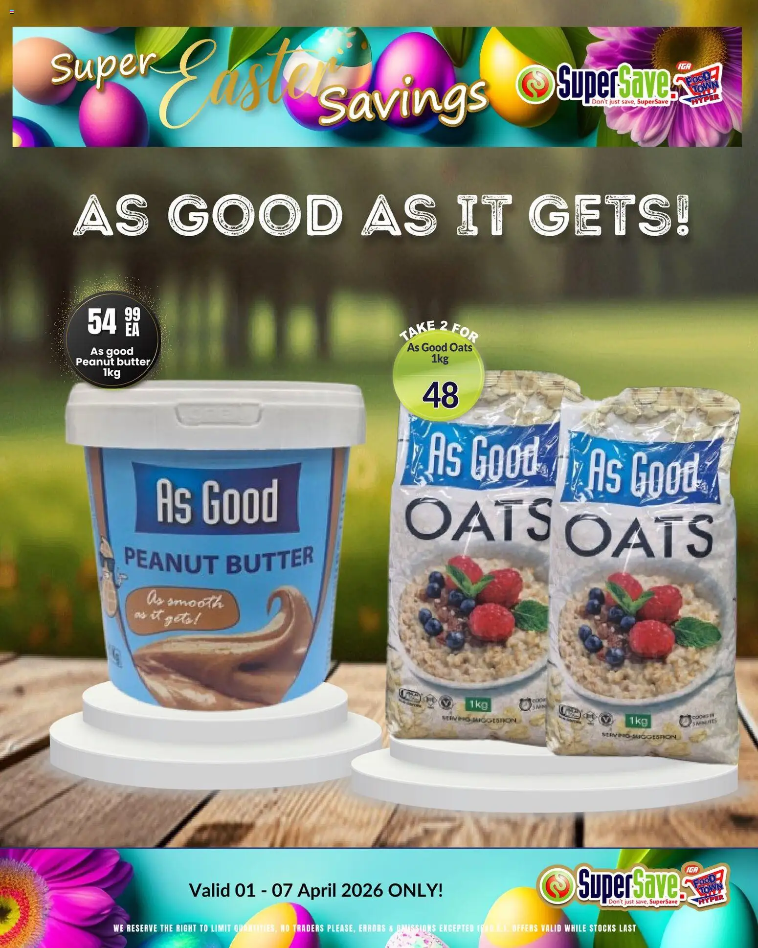 New Super Save catalogue – valid from 01.04.2026 | Page: 41 | Products: Butter, Oats, Peanut butter