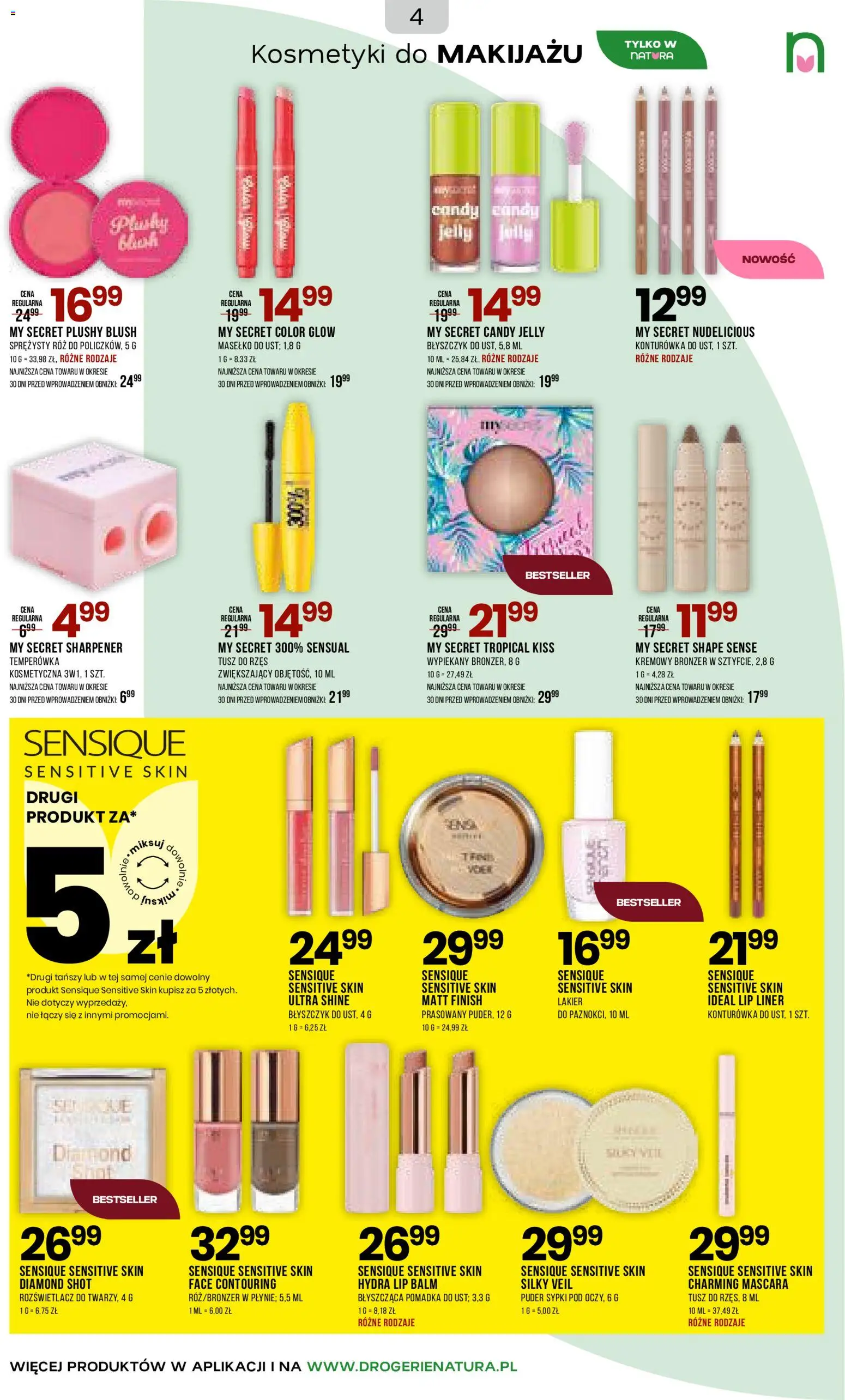 Drogerie Natura gazetka od 05.03.2026 | Strona: 4 | Produkty: Kosmetyki, Bronzer, Róż, Konturówka