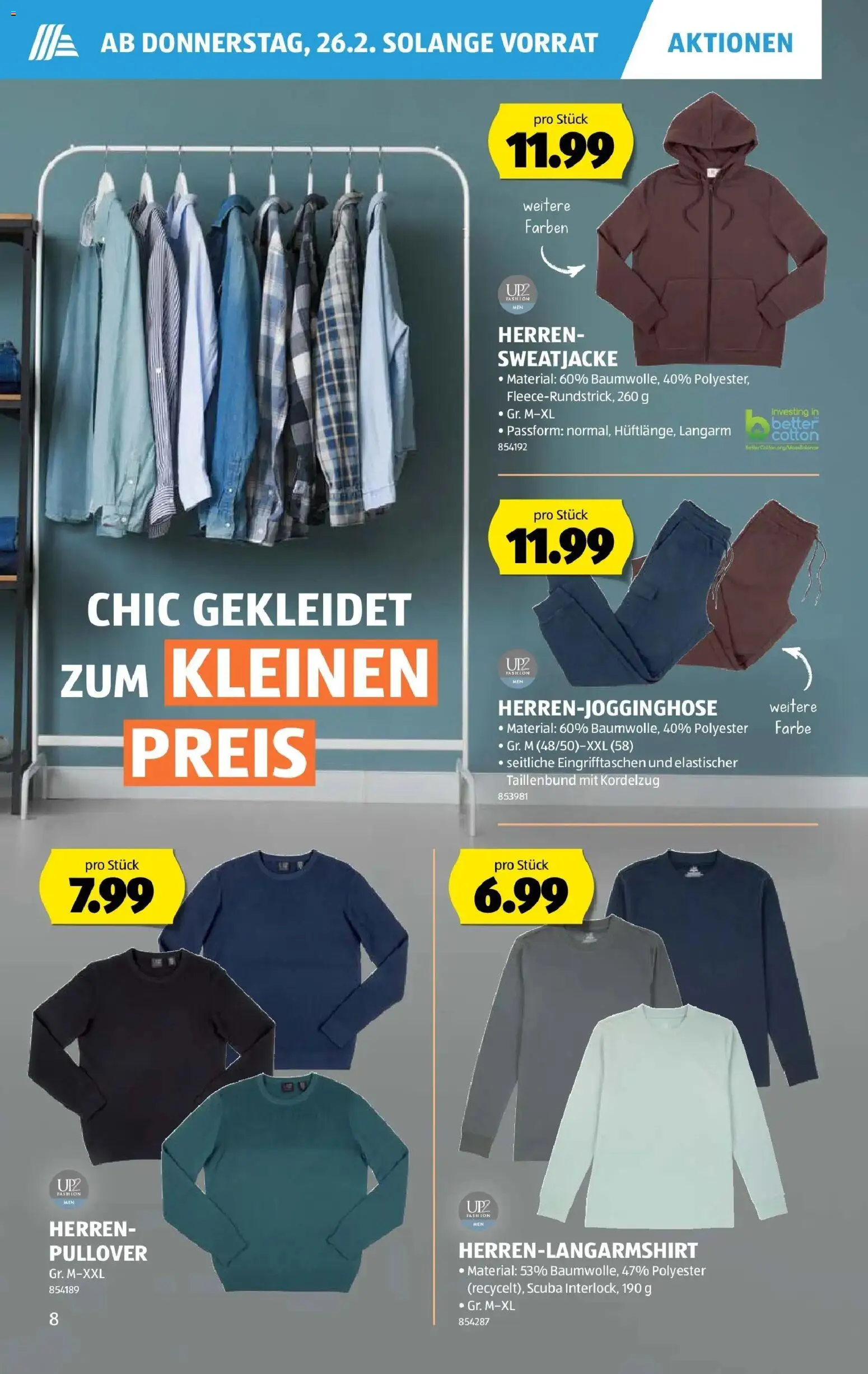 Aldi - Aldi Suisse: Wochenangebote – gültig ab 26.02.2026 | Seite: 8 | Produkte: Pullover, Sweatjacke
