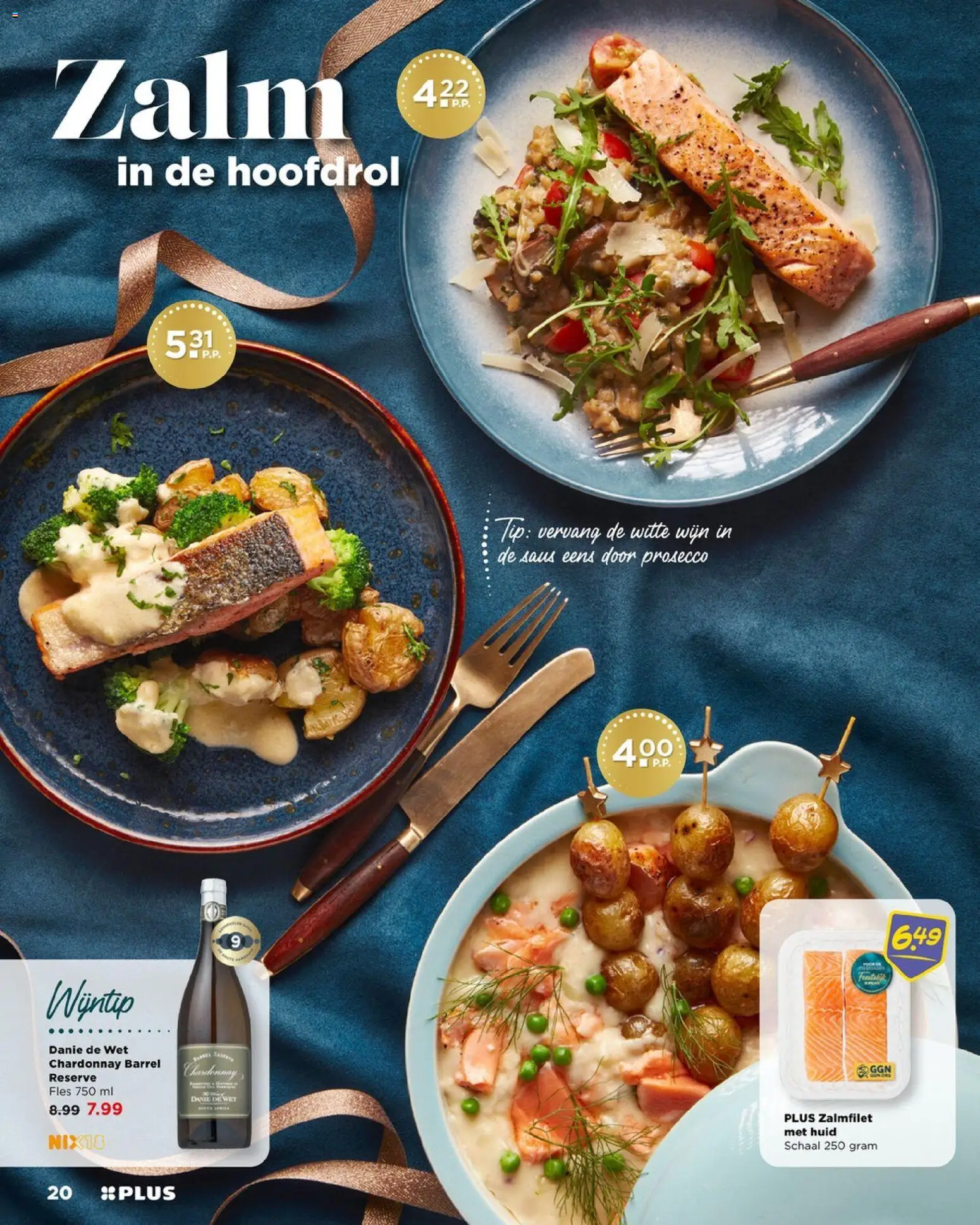 {H1} | Pagina: 20 | Producten: Schaal, Fles, Zalm, Saus