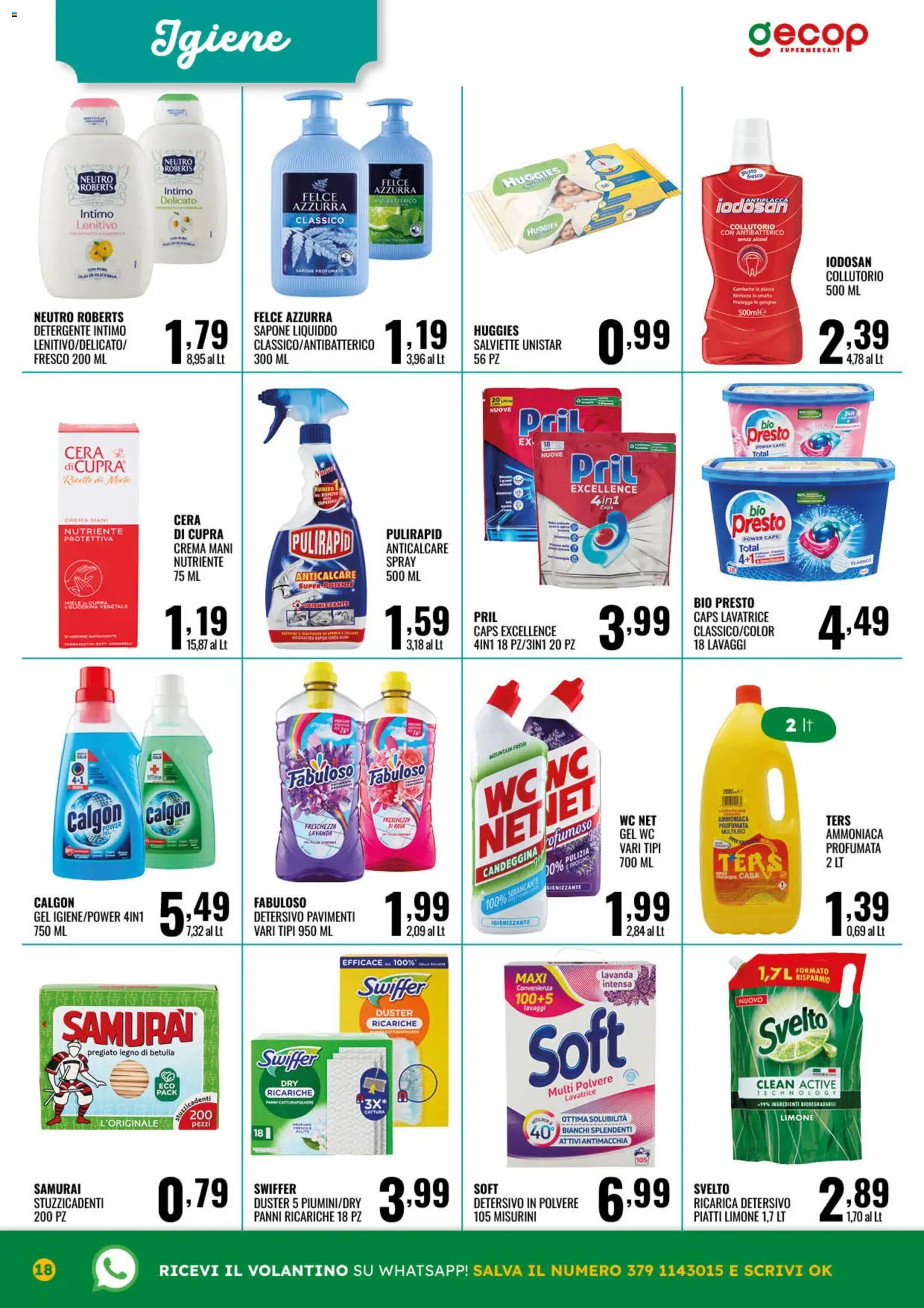 Volantino GECOP del 23.02.2026 | Pagina: 18 | Prodotti: Crema, Detersivo in polvere, Detergente, Limone