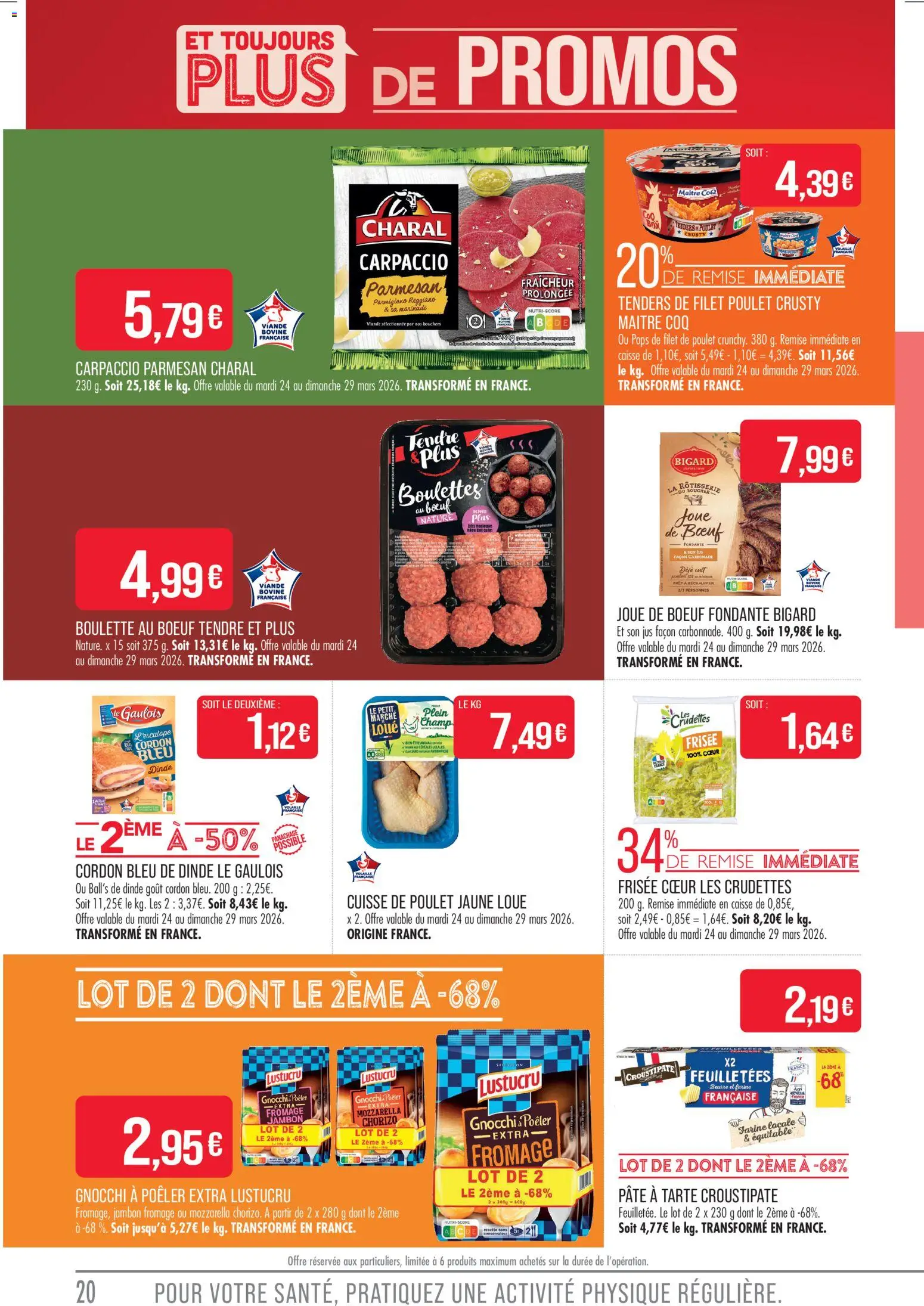 {H1} | Page: 20 | Produits: Parmesan, Viande, Cuisse de poulet, Cordon bleu