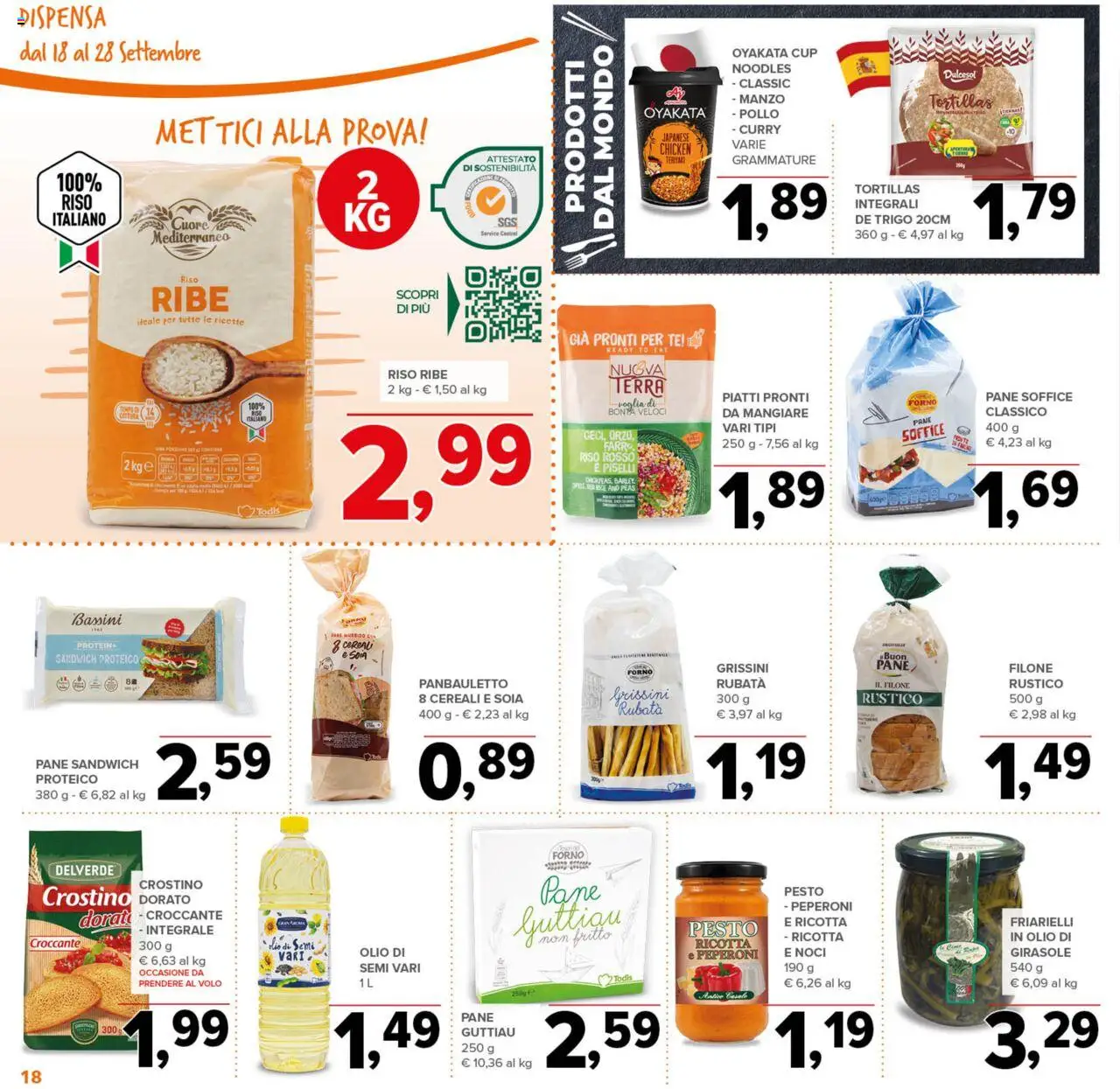 Volantino Todis del 18.09.2025 | Pagina: 18 | Prodotti: Tè, Peperoni, Cereali, Terra