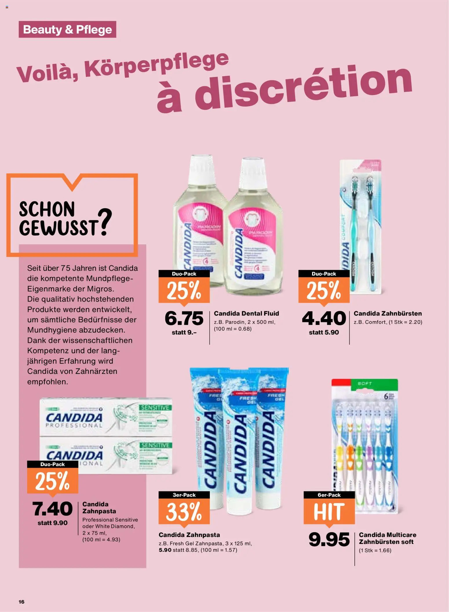 Migros Aktionen – gültig ab 12.02.2026 | Seite: 16 | Produkte: Zahnpasta