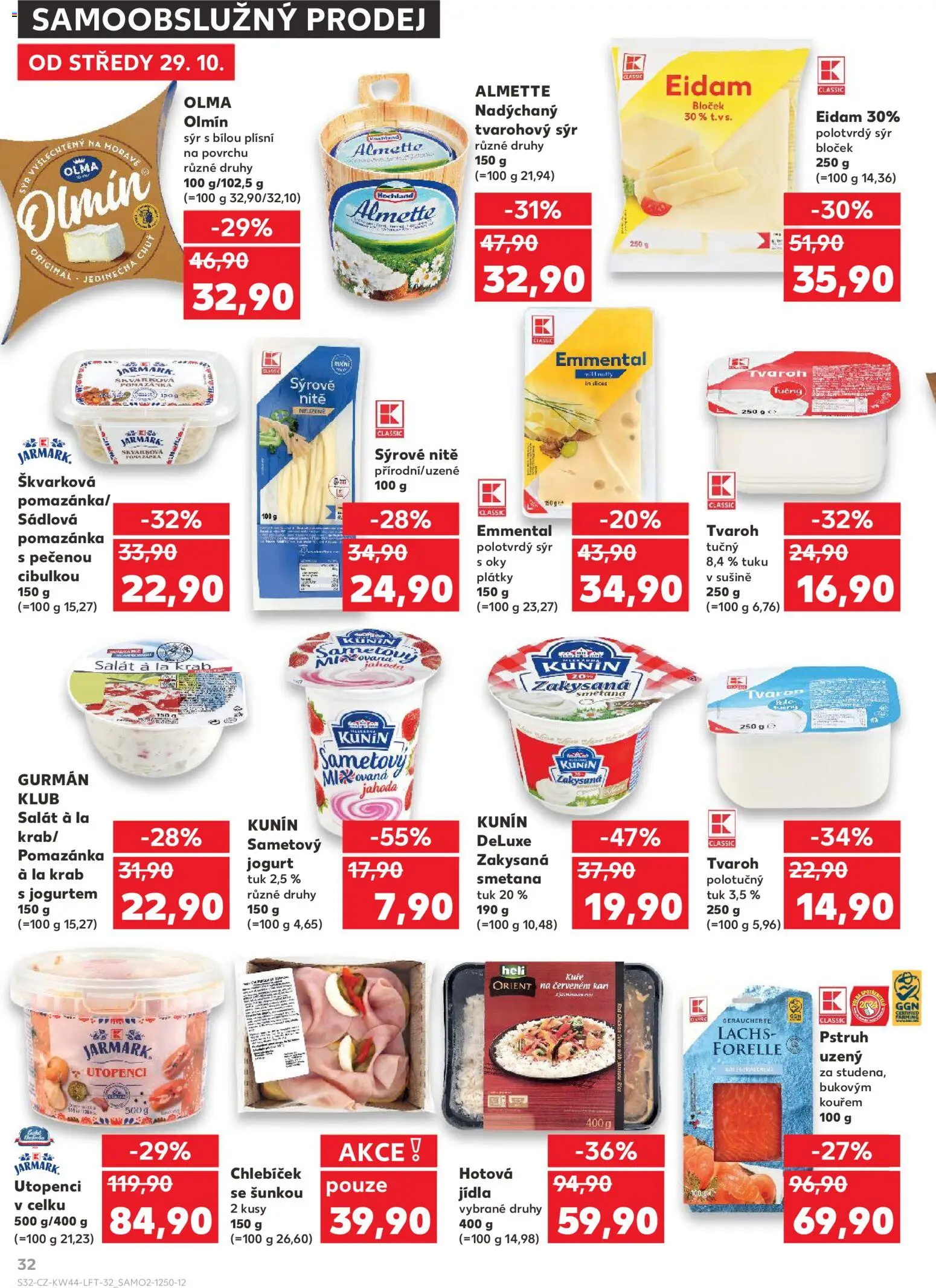 Kaufland leták - Ostrava od 29.10.2025 | Strana: 32 | Produkty: Sýr, Smetana, Deluxe, Kuře