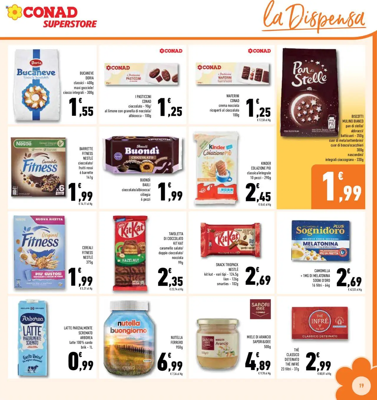 Volantino Conad del 08.10.2025 | Pagina: 19 | Prodotti: Limone, The, Latte parzialmente scremato, Miele