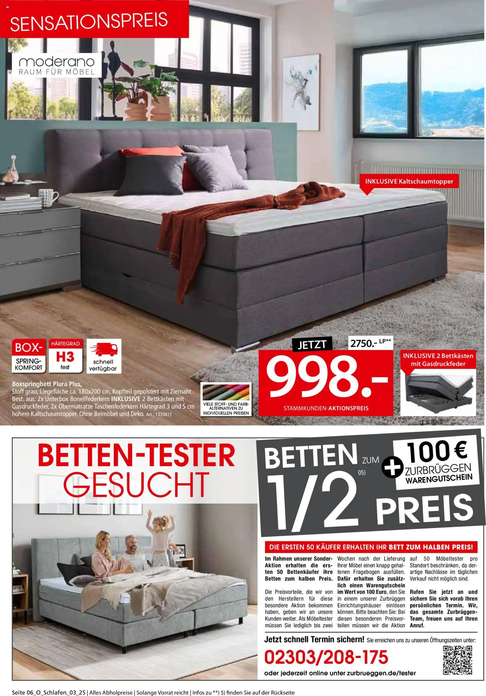 Zurbrüggen Schlafen Spezial – gültig ab 18.12.2025 | Seite: 6 | Produkte: Bett, Boxspringbett, Box