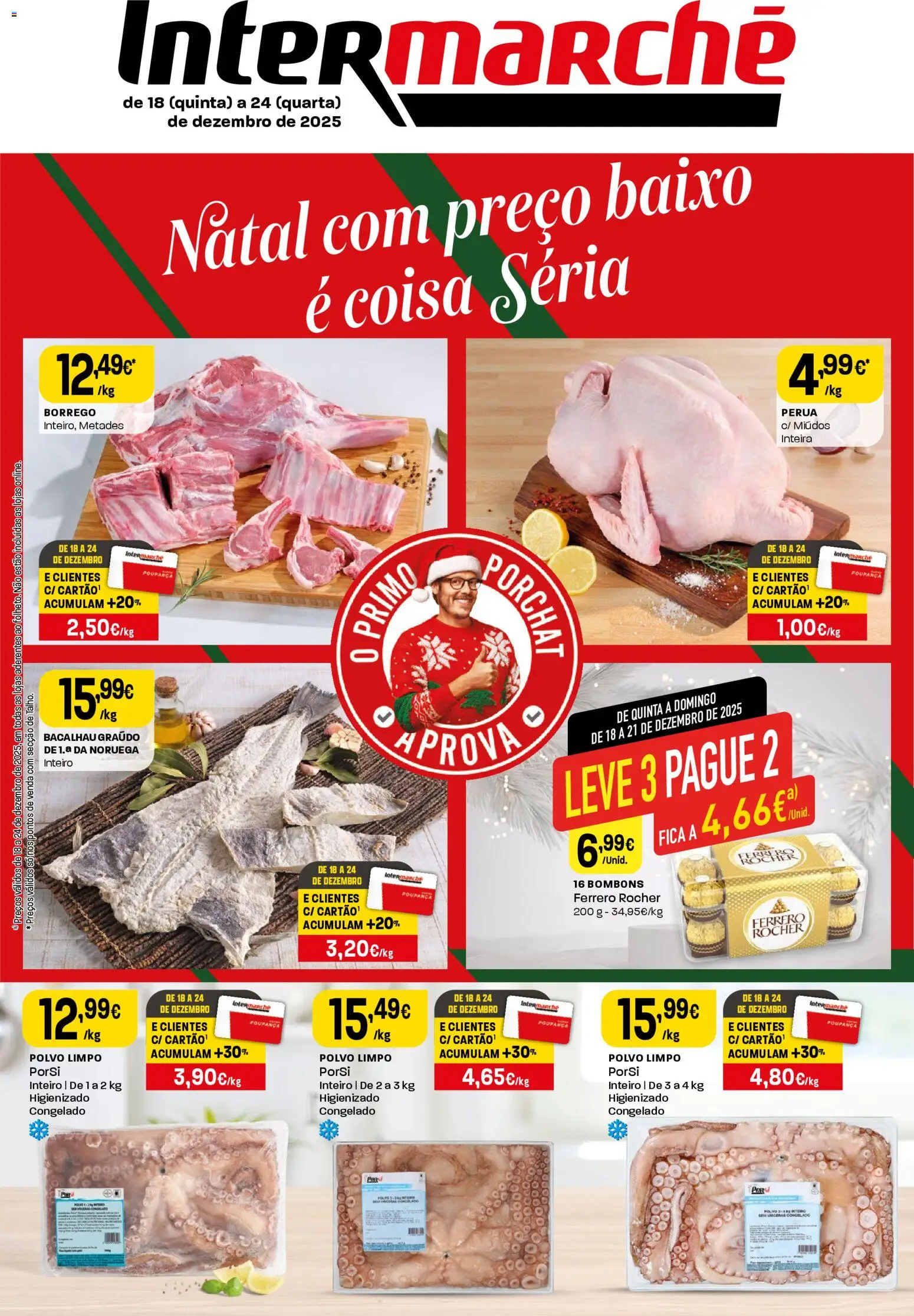 Intermarché Folheto Contact │ válido de 18.12.2025 | Página: 1 | Produtos: Bacalhau, Polvo, Ferrero rocher