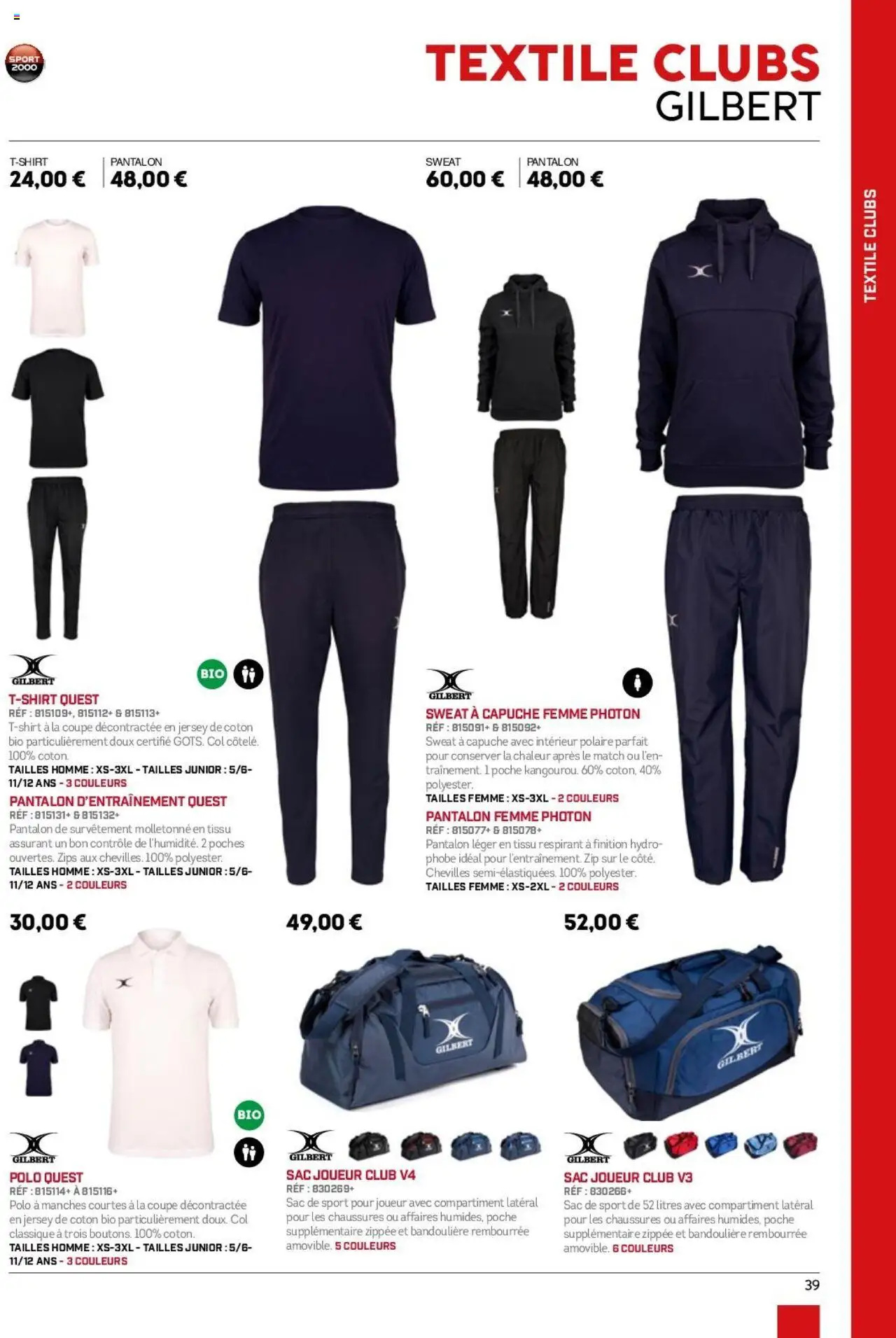  | Page: 39 | Produits: Sac, Coton, Sweat à capuche, Pantalon