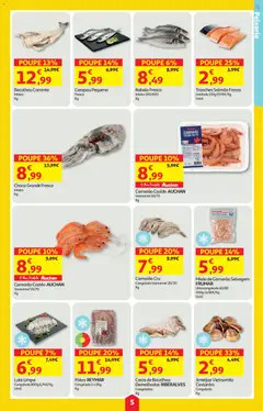 Pré-visualização Auchan folheto válido de 05.02.2026 | Página: 5 | Produtos: Bacalhau, Polvo, Camarão, Salmão
