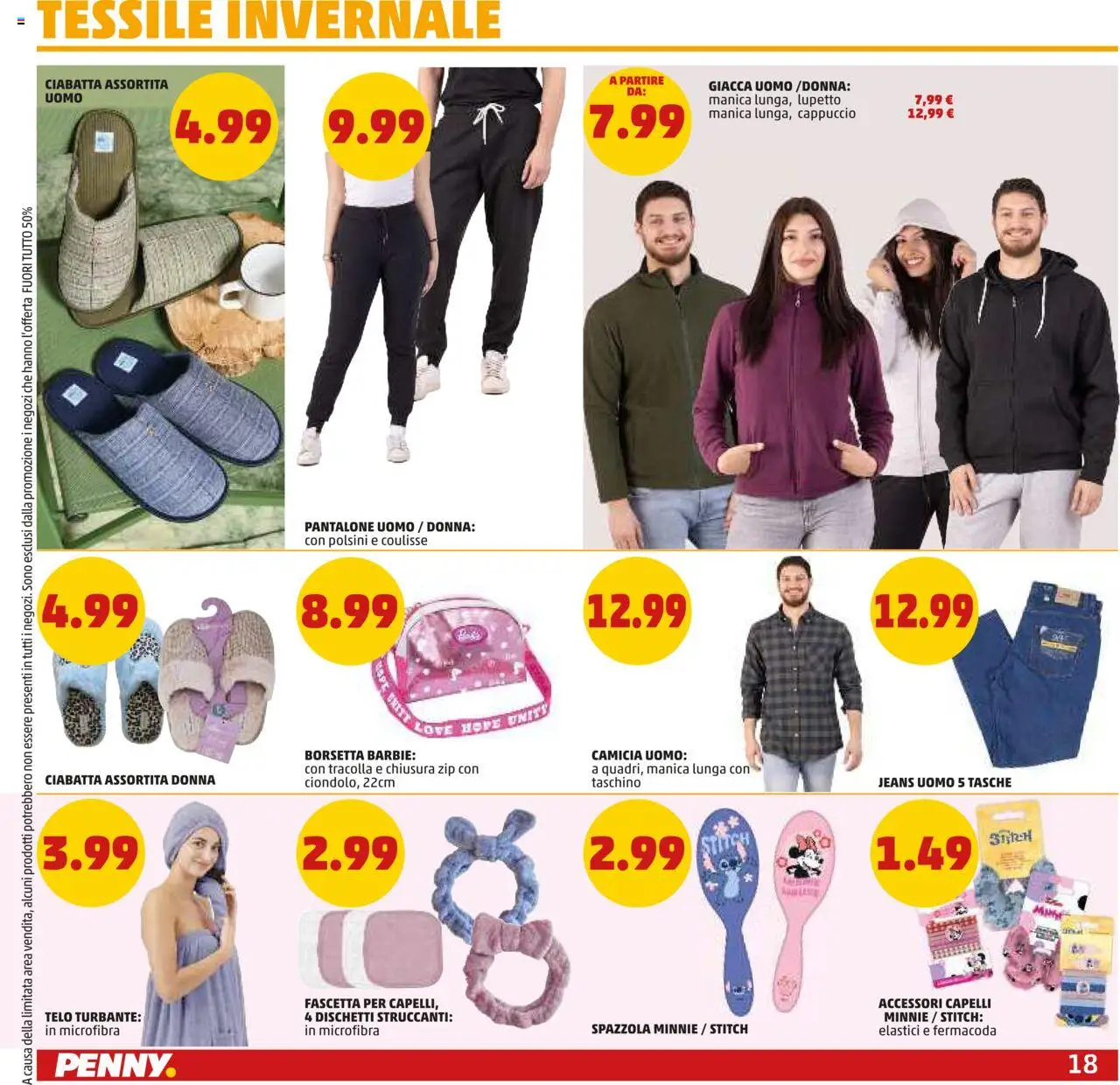 Volantino PENNY del 09.10.2025 | Pagina: 18 | Prodotti: Dischetti struccanti, Giacca, Borsetta, Jeans