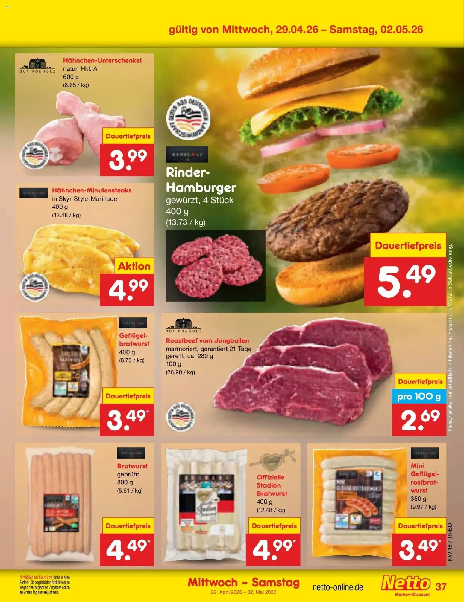 Netto Marken-Discount Prospekt Thiendorf	 – gültig ab 27.04.2026 | Seite: 55 | Produkte: Bratwurst, Roastbeef, Wurst, Fleisch