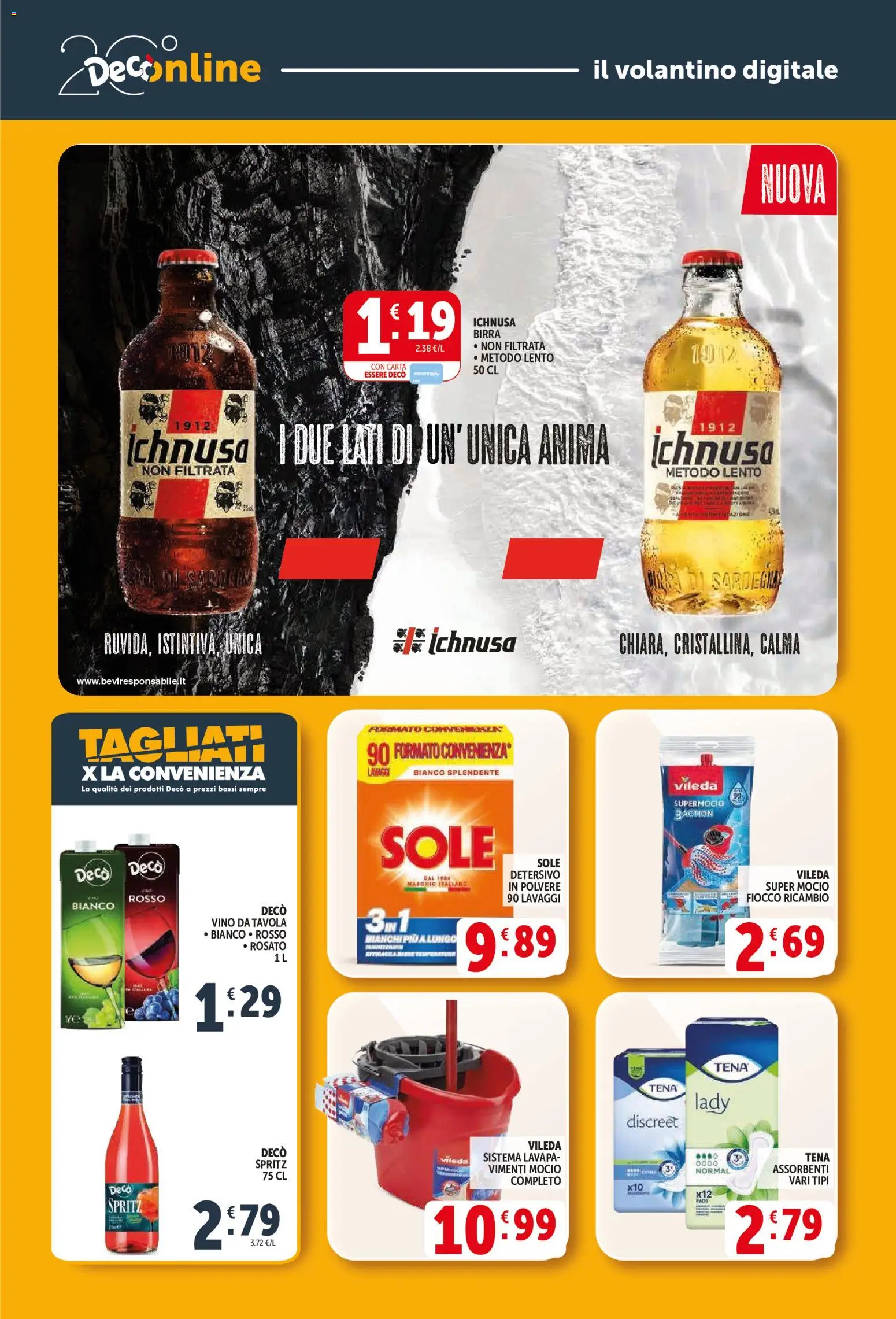 Volantino Decò del 27.03.2026 | Pagina: 40 | Prodotti: Birra, Tè, Mocio, Vino