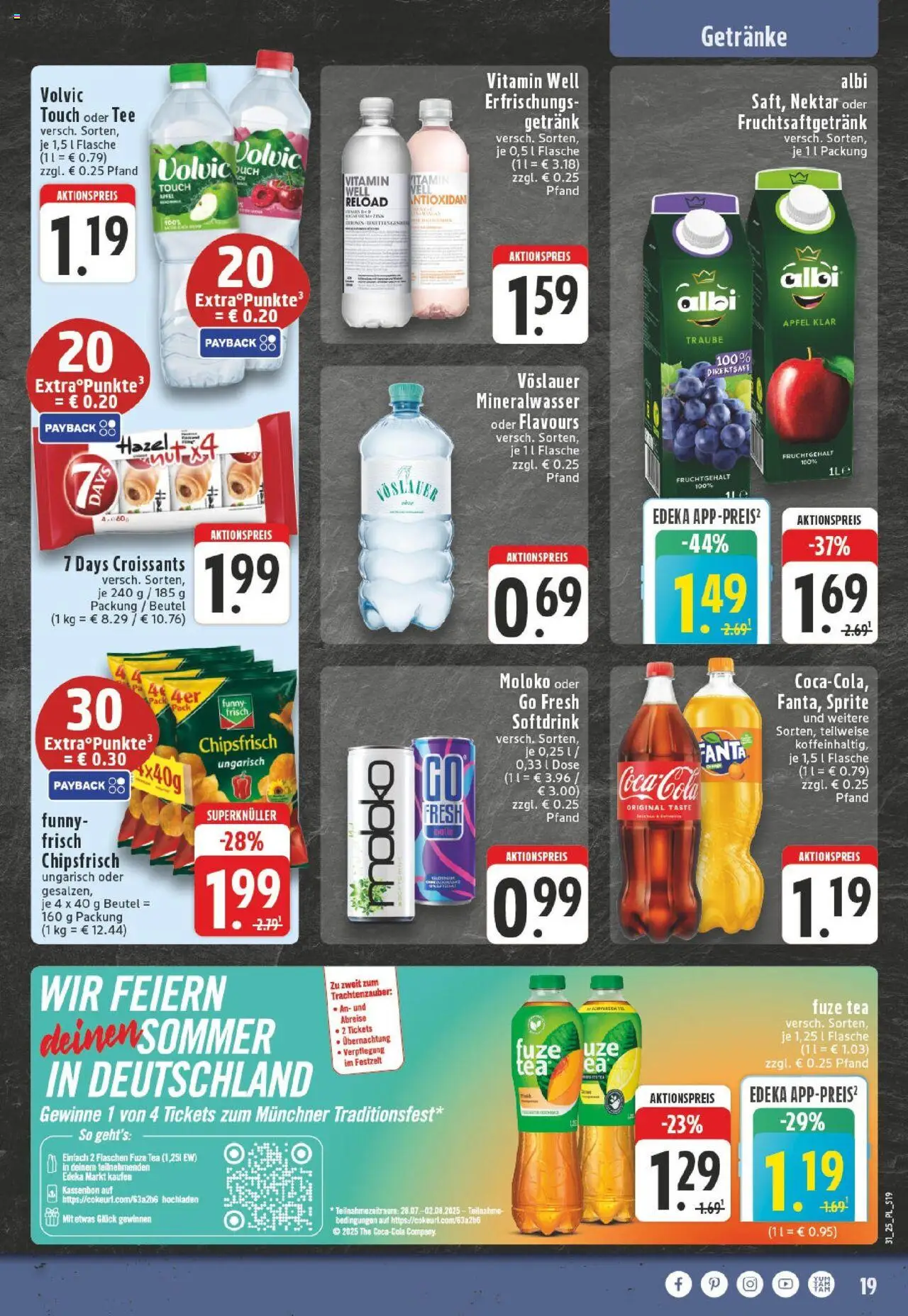 Edeka prospekt Düsseldorf	 - gültig ab dem 27.07.2025 | Seite: 19 | Produkte: Sprite, Mineralwasser, Croissant, Tee