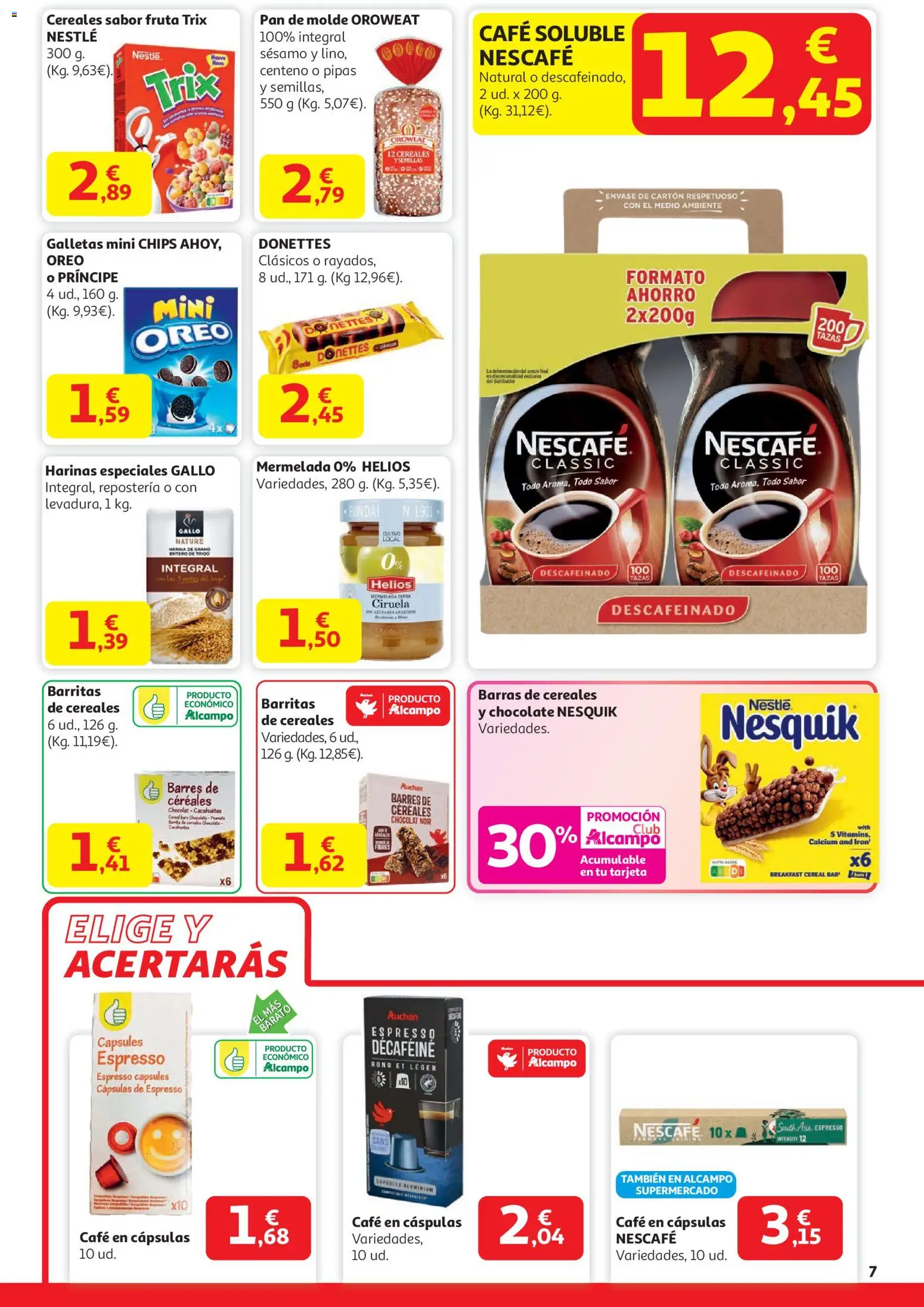 Alcampo - Superstore │ válido desde el 29.12.2025 | Página: 7 | Productos: Café, Chocolate, Cereales, Μηχανή καφέ