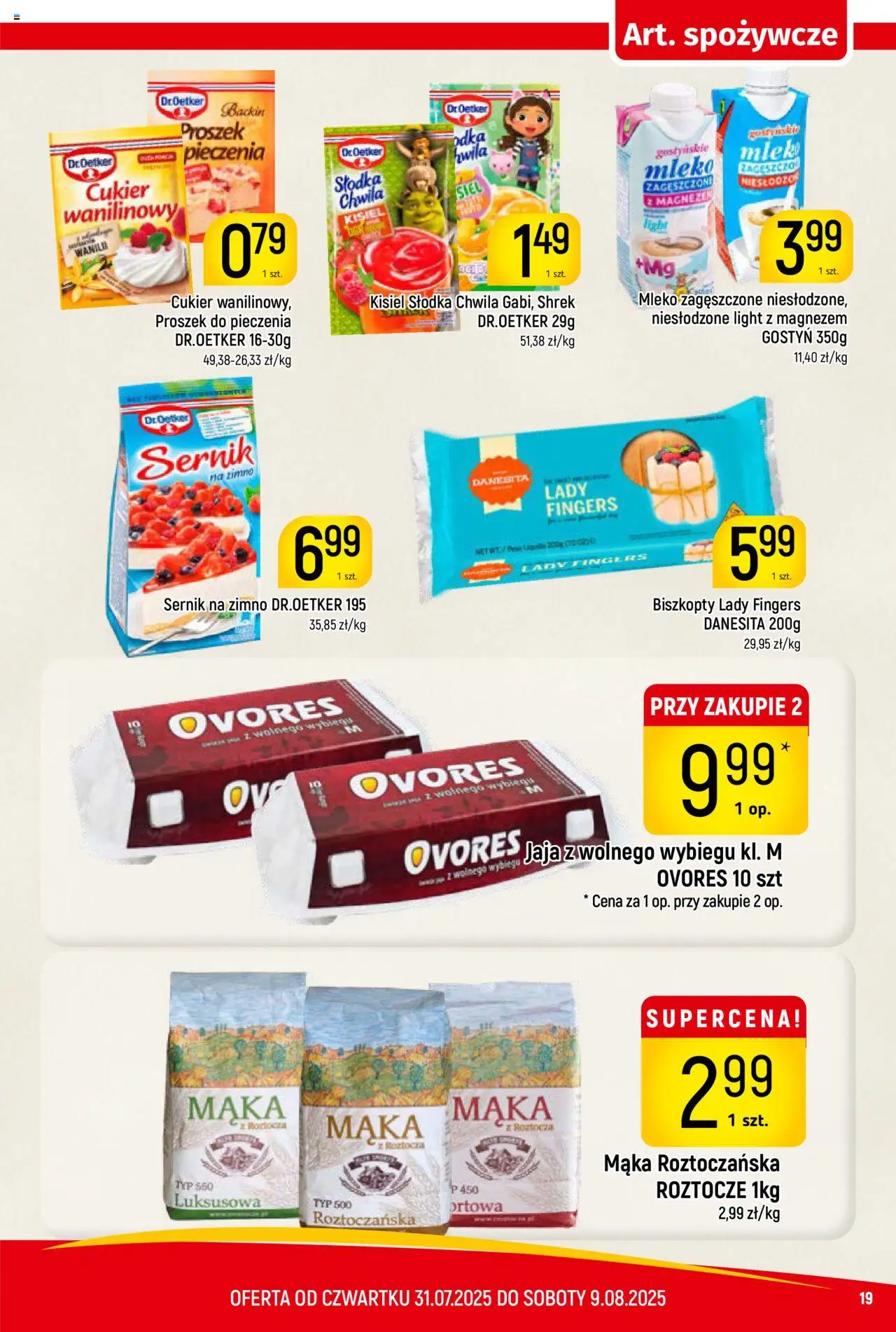 Piotruś Pan Gazetka od 31.07.2025 | Strona: 19 | Produkty: Mleko, Biszkopty lady fingers, Jaja, Cukier