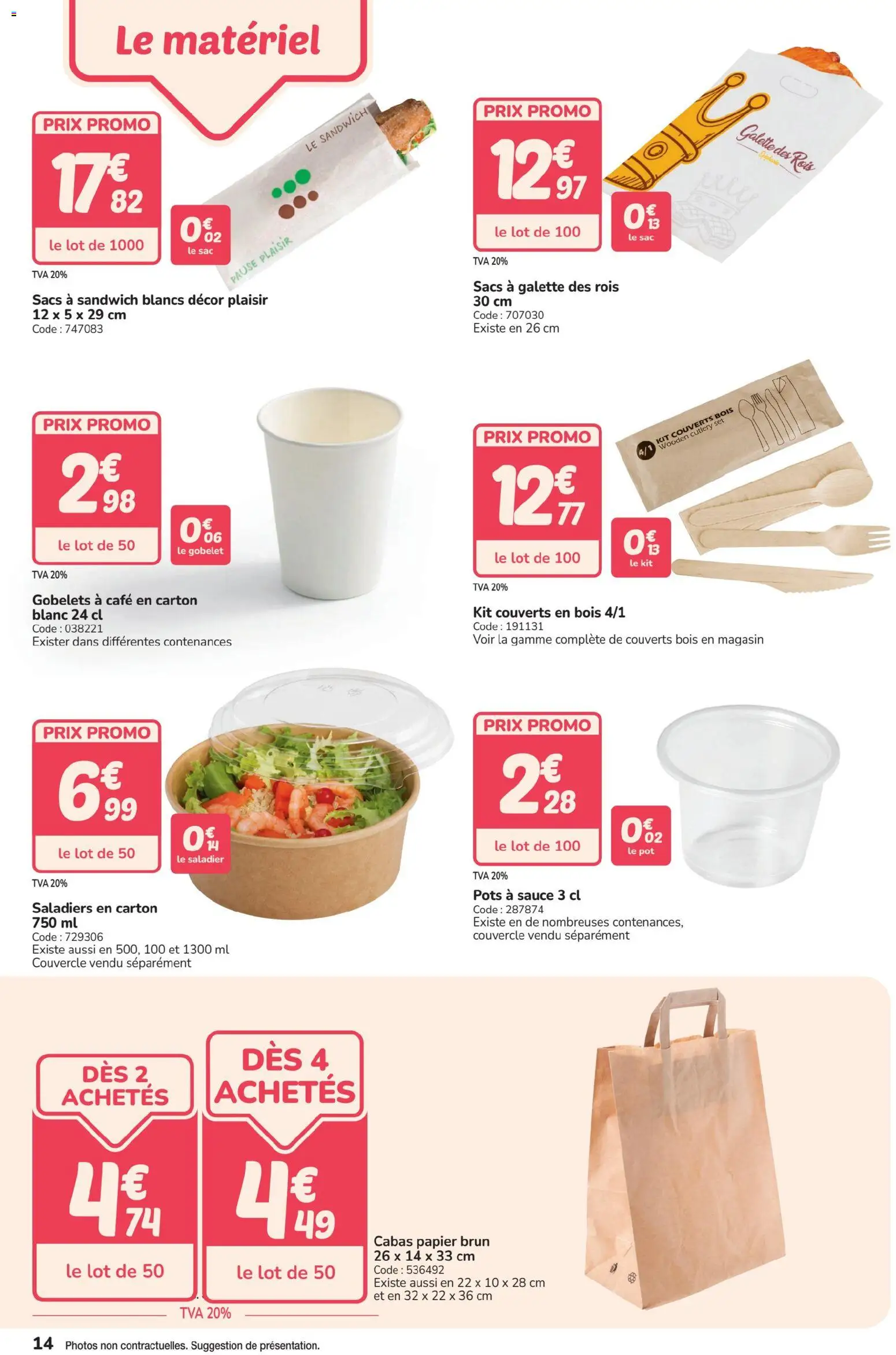 {H1} | Page: 14 | Produits: Sac, Galette des rois, Sandwich, Café