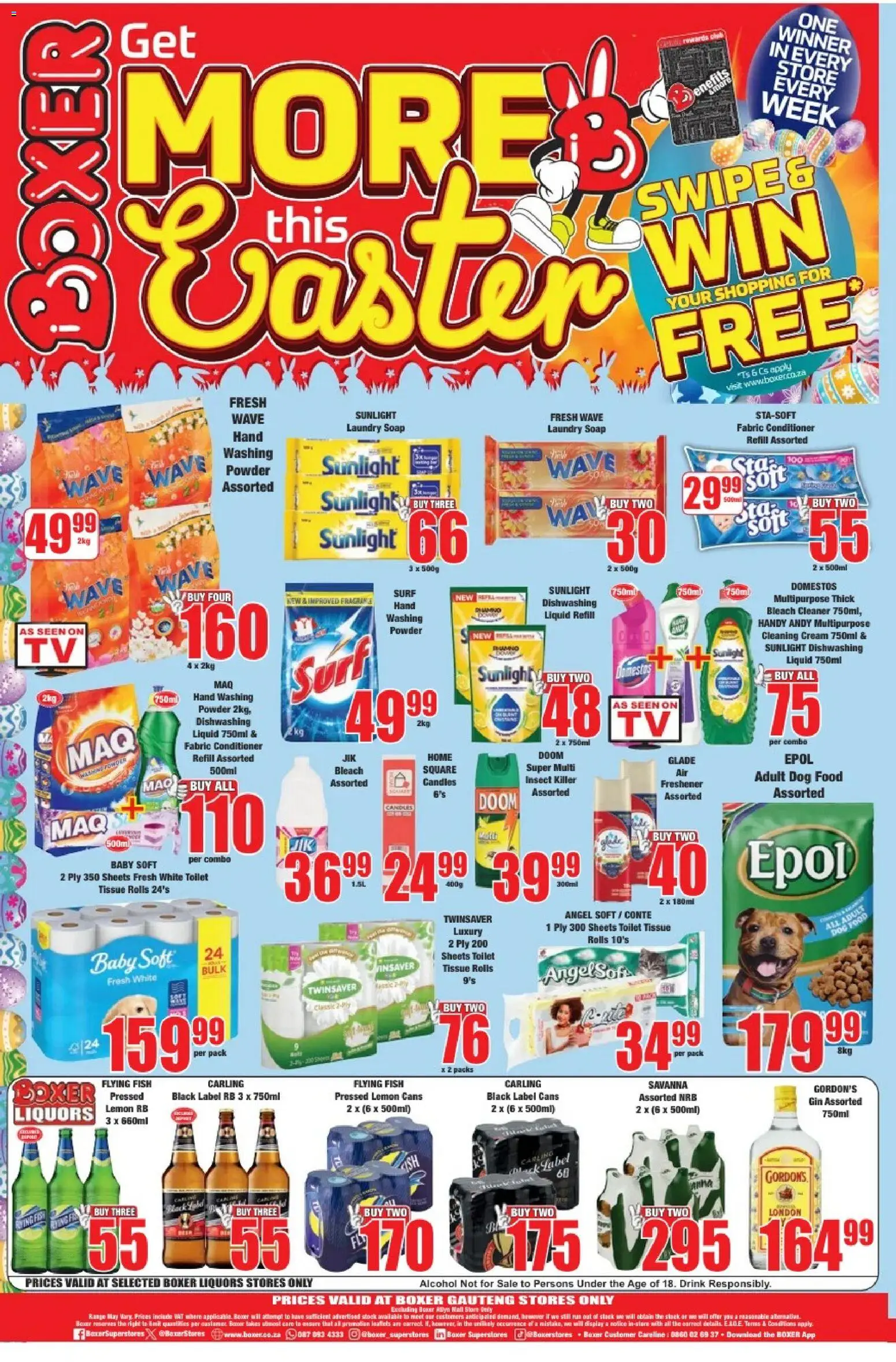 New Boxer catalogue – valid from 23.03.2026 | Page: 12 | Products: Fish, Gin, Cream, Dishwashing liquid