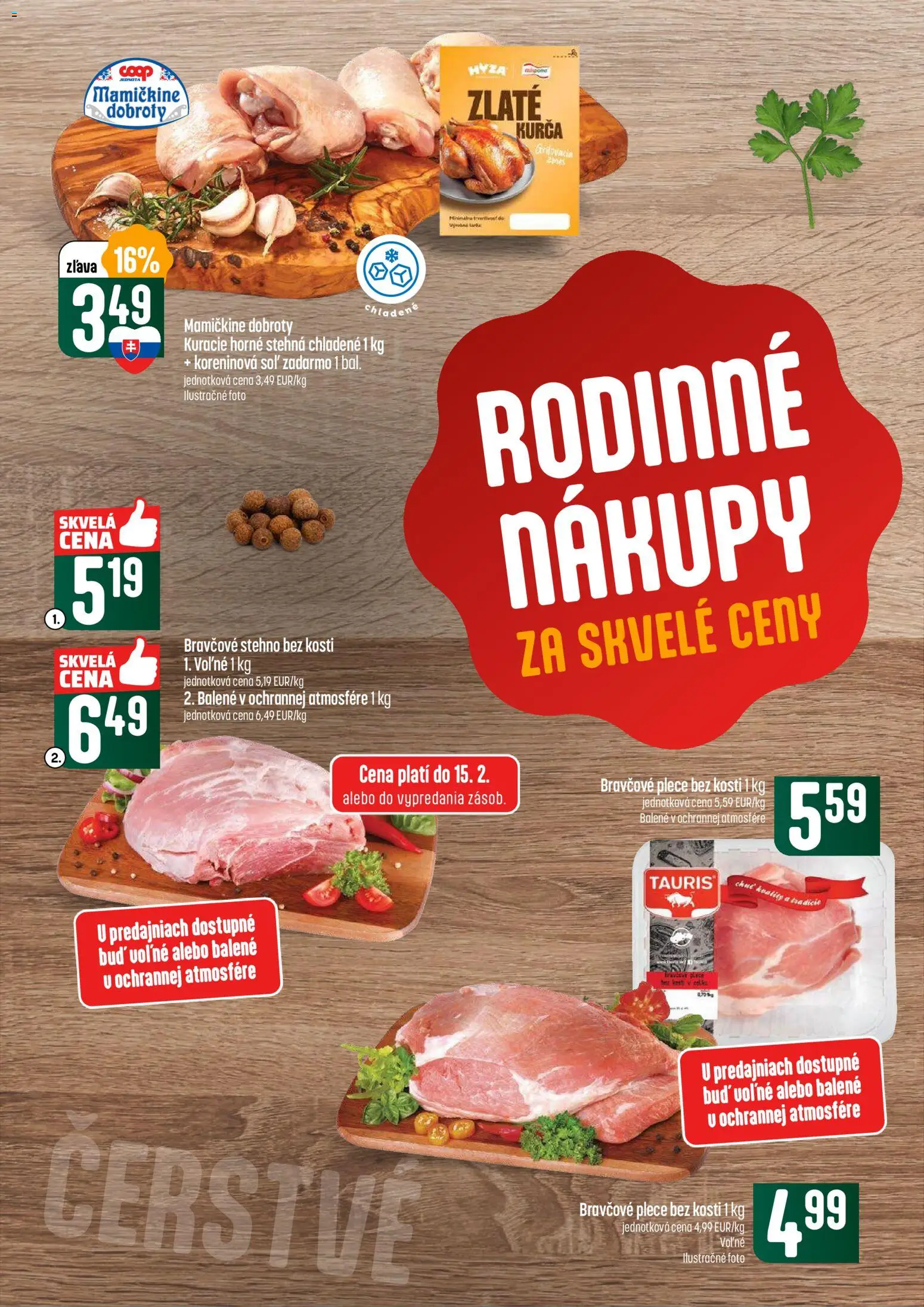 Nové COOP Jednota akcie – leták je platný od 12.02.2026 | Strana: 12 | Produkty: Bravčové plece, Bravčové stehno