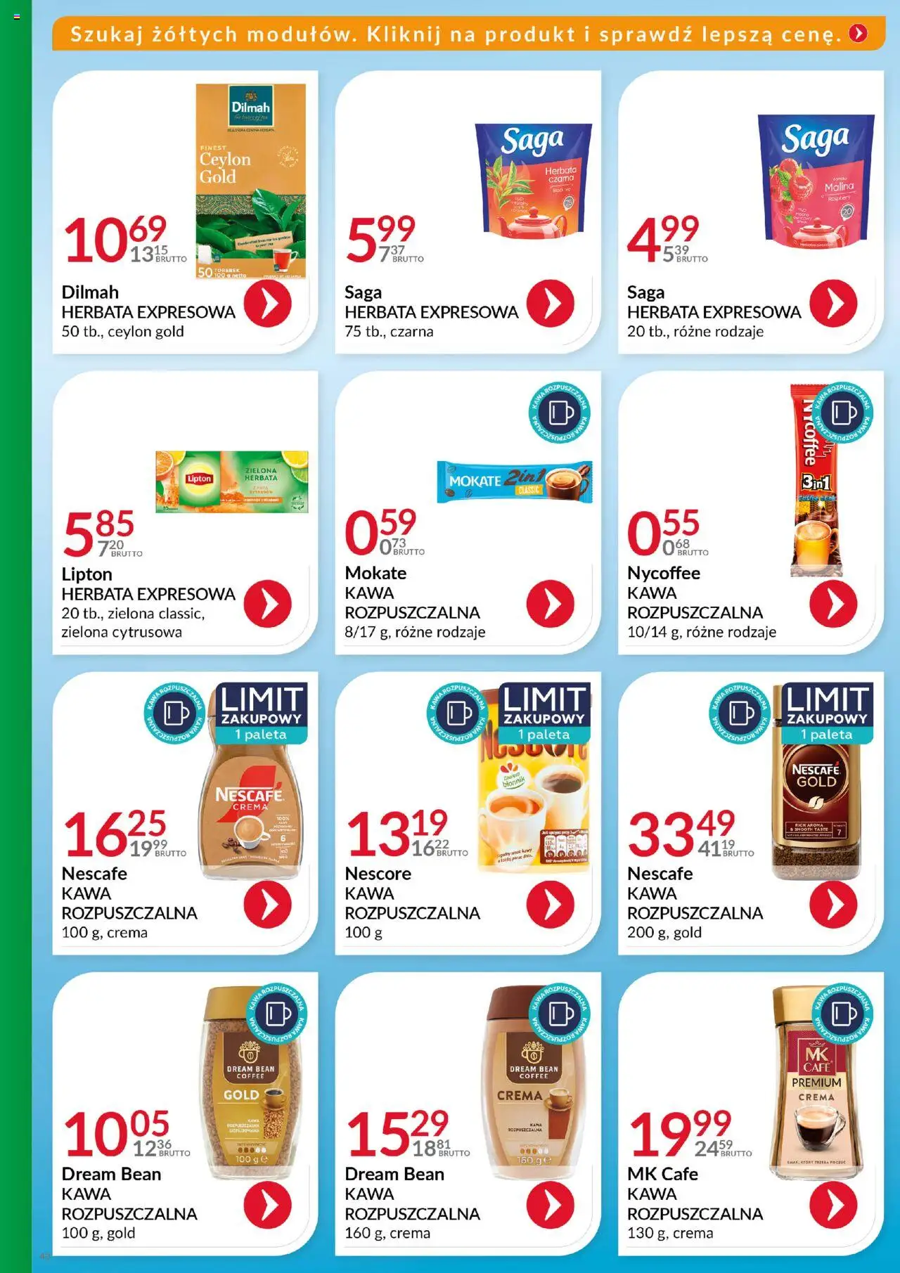 Eurocash Gazetka - Katalog Artykułów Spożywczych od 27.07.2025 | Strona: 48 | Produkty: Malina, Nescafe, Kawa rozpuszczalna, Herbata