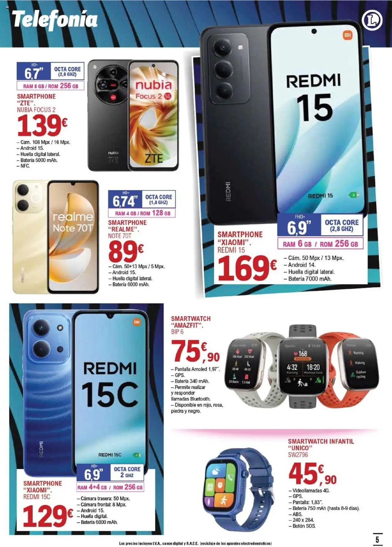 E.Leclerc folleto │ válido desde el 10.09.2025 | Página: 5 | Productos: Smartphone, Cámara, Batería