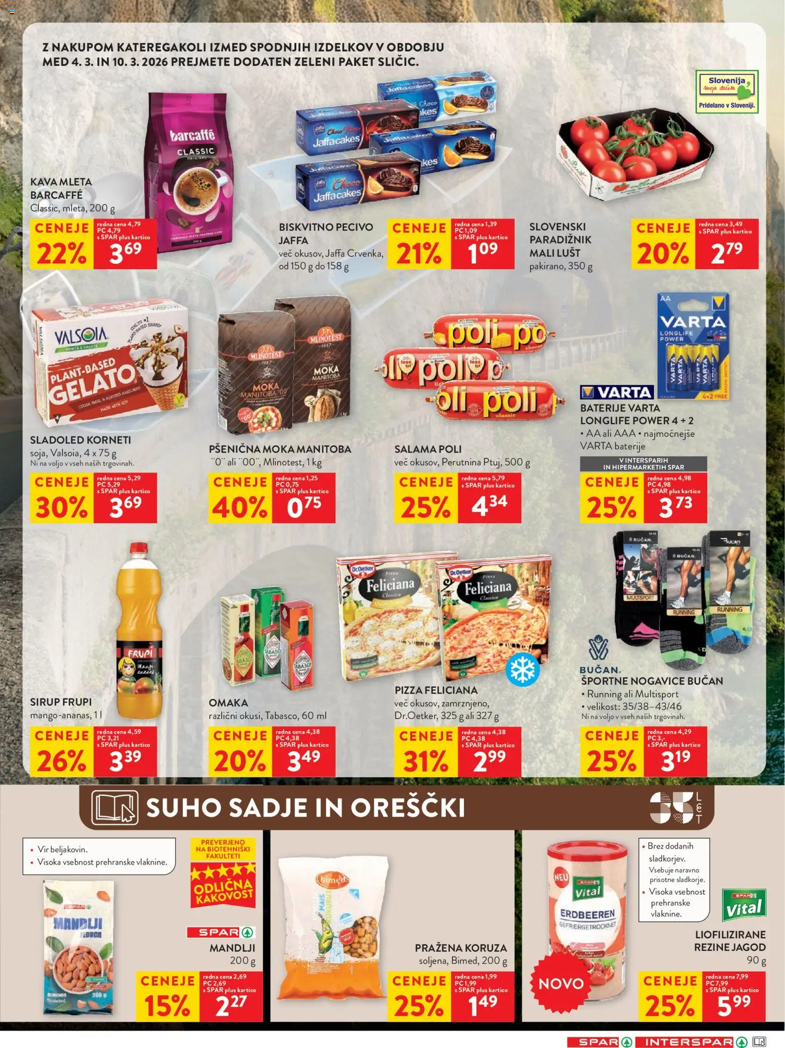 Novi Spar katalog ponudbe – veljaven od 04.03.2026 | Stran: 27 | Izdelki: Moka, Sirup, Baterije, Salama