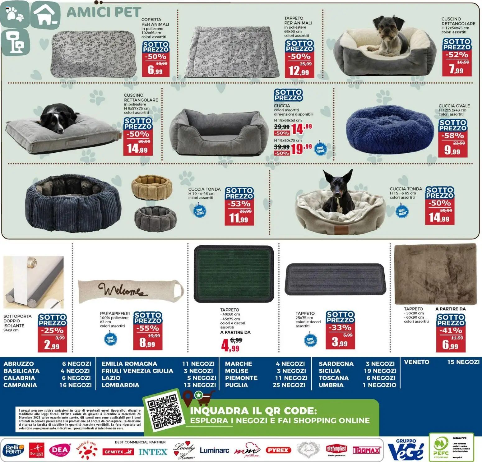 Volantino Happy Casa del 04.12.2025 | Pagina: 24 | Prodotti: Cuscino, Coperta, Tappeto