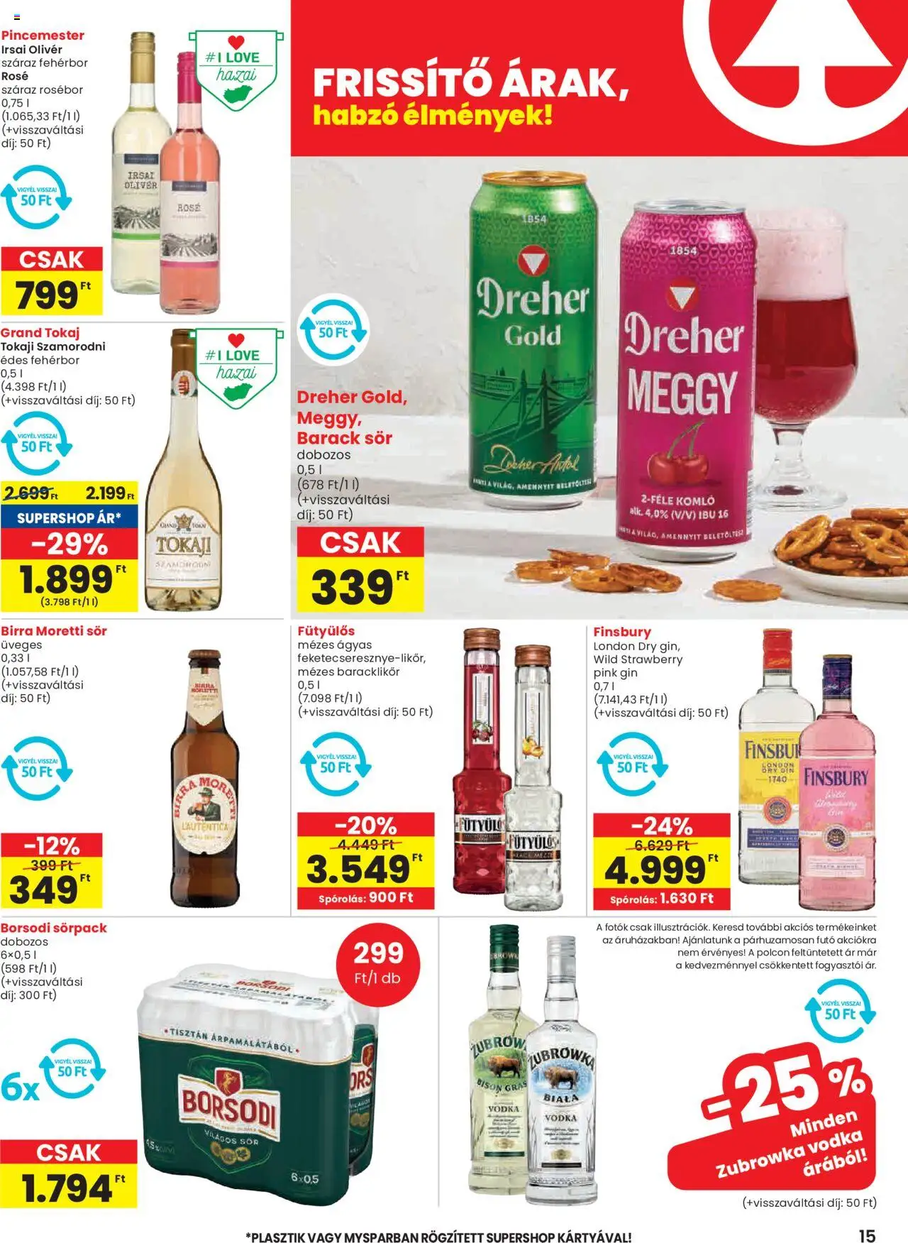 Spar akciós ujság - amely érvényes a következő dátumtól: 18.09.2025 | Oldal: 15 | Termékek: Sör, Gin, Vodka, Knedle