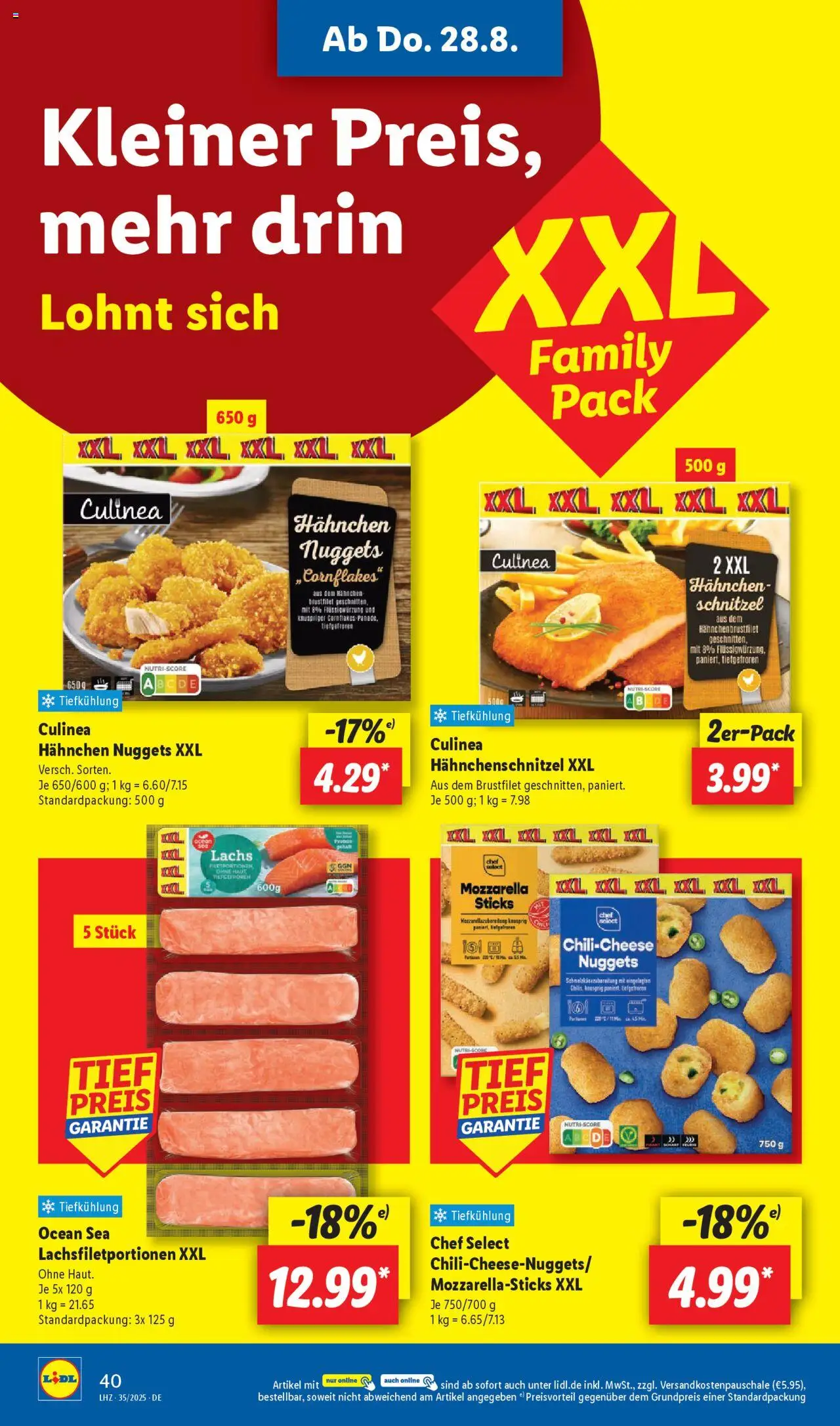 Lidl Prospekt 	 - gültig ab dem 25.08.2025 | Seite: 54 | Produkte: Hahnchen, Mozzarella, Schnitzel, Lachs