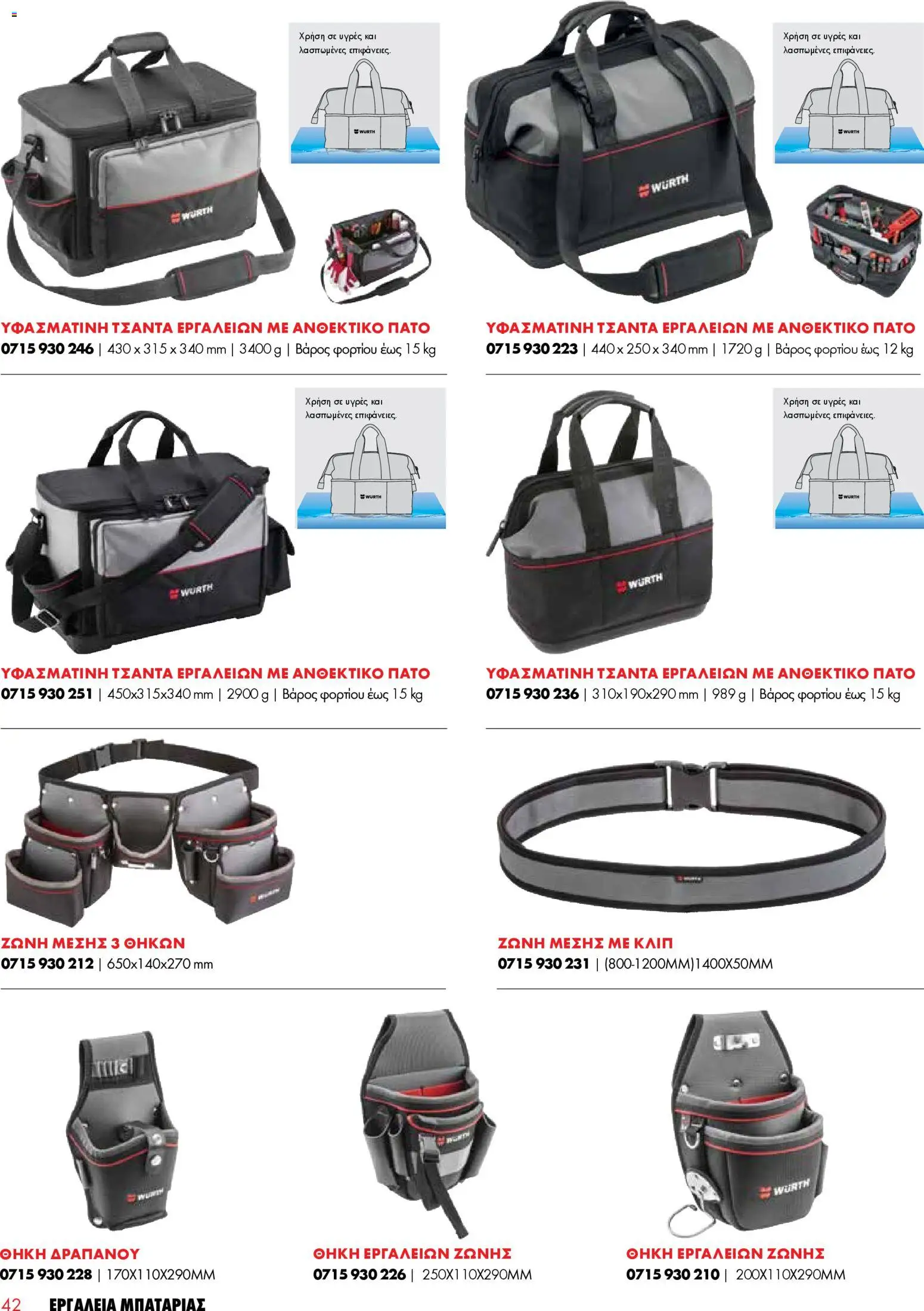 WURTH - Εργαλεία Μπαταρίας – σε ισχύ από 01.01.2026 | Σελίδα: 42