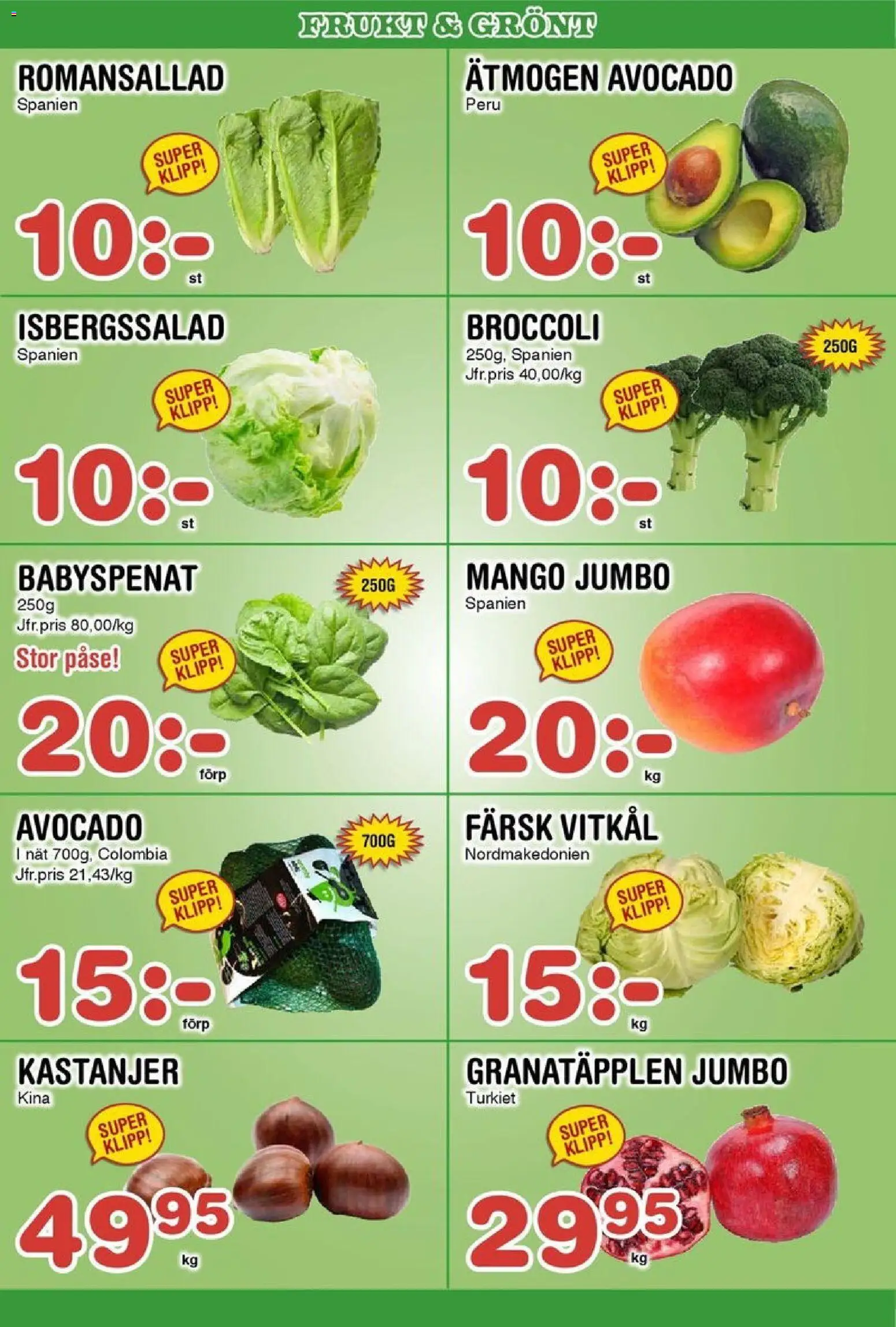 Nya Pulsen reklamblad aktuell från 17.11.2025 | Sida: 7 | Produkter: Avocado, Babyspenat, Romansallad, Mango