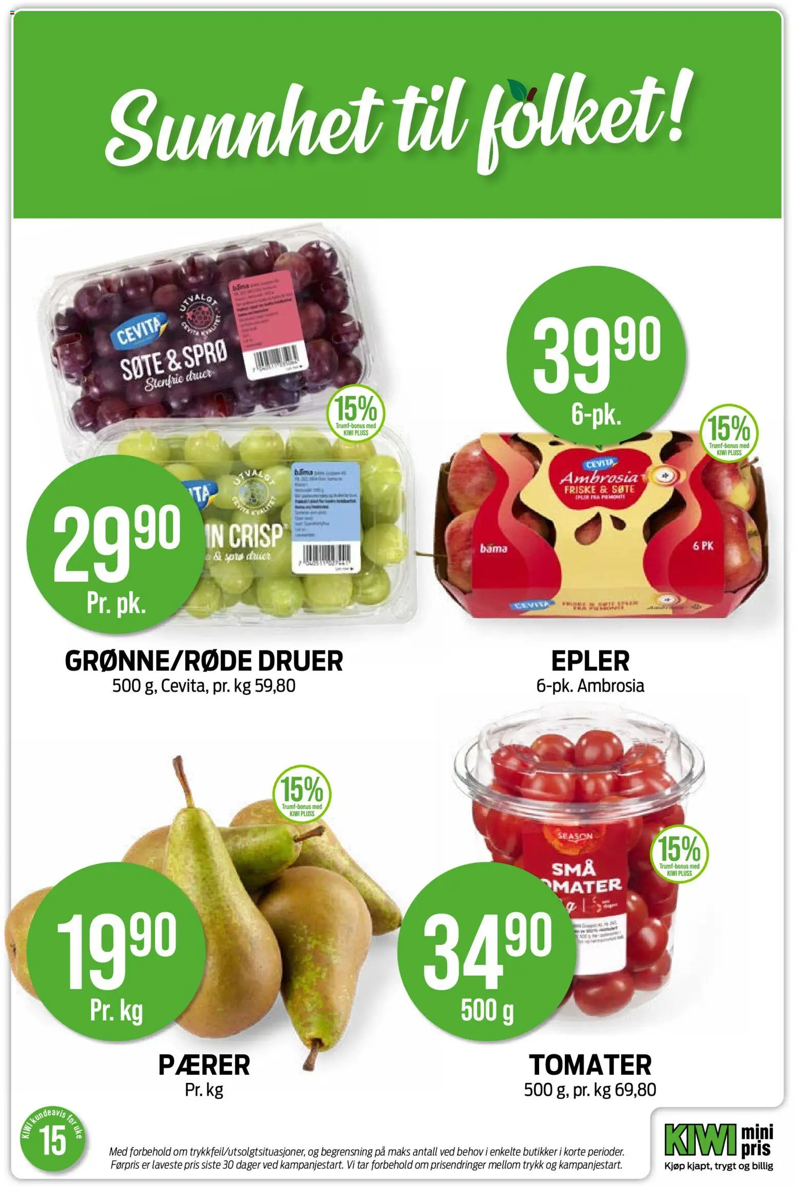 {H1} | Side: 10 | Produkter: Epler, Tomater, Kiwi, Pærer