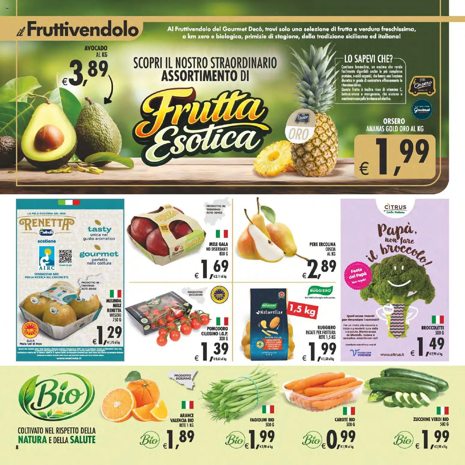 Volantino Decò del 17.03.2026 | Pagina: 8 | Prodotti: Arance, Pomodoro, Ananas, Fagiolini