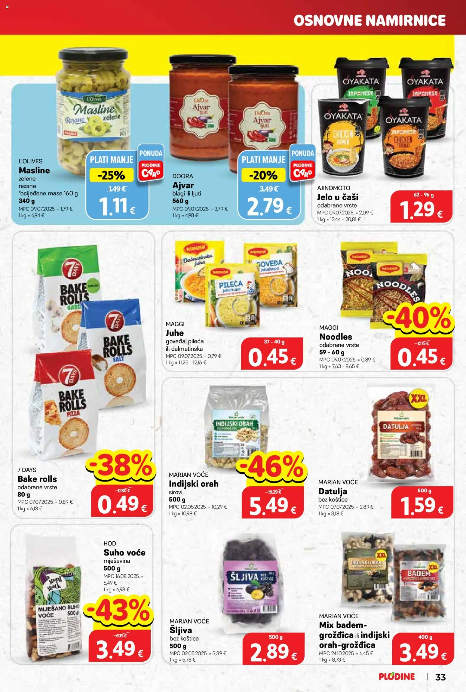 Plodine katalog | vrijedi od 03.12.2025 | Stranica: 33 | Proizvodi: Šljiva, Voće, Badem, Orah