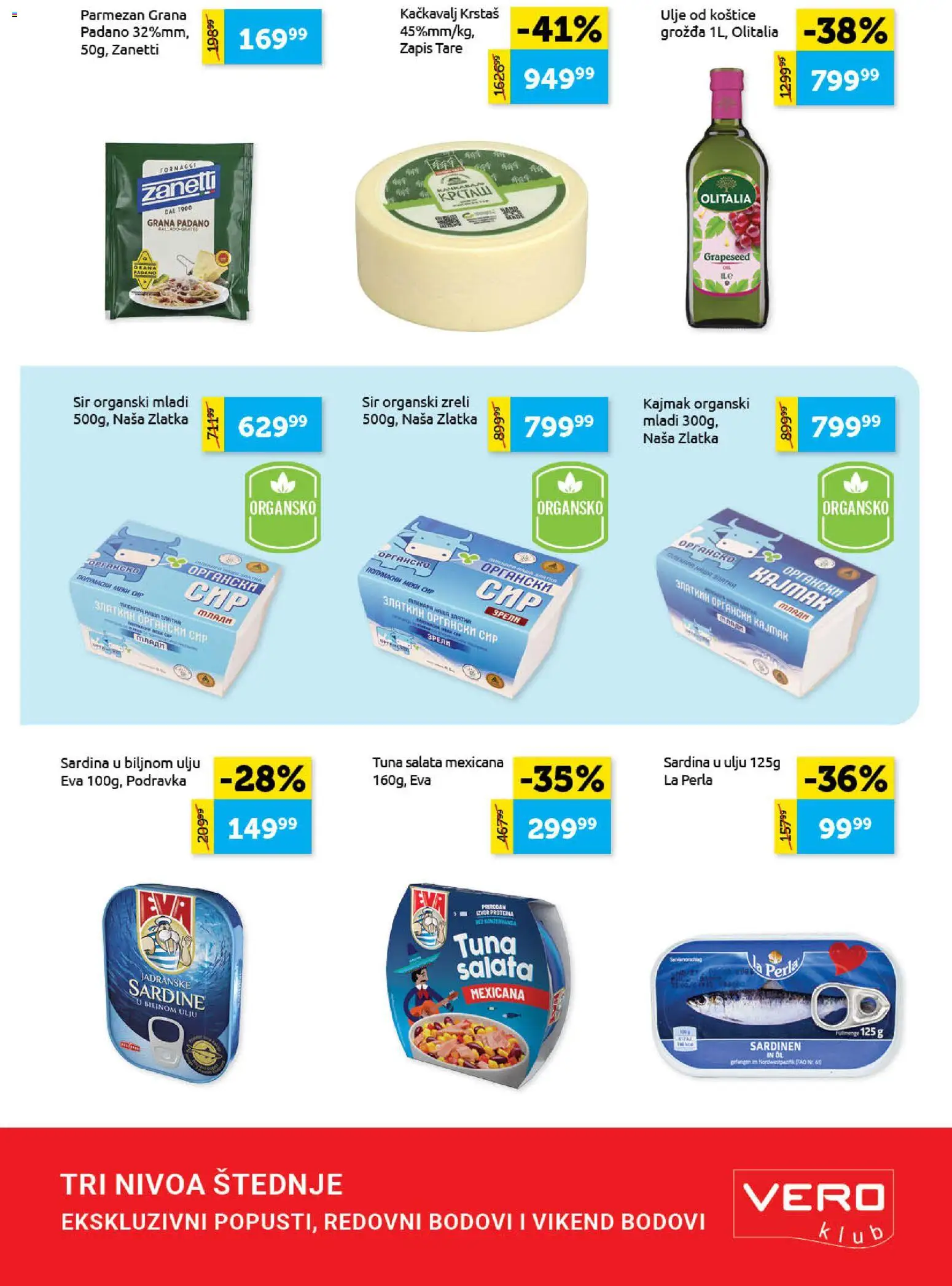 SuperVERO katalog - važi od 02.03.2026 | Strana: 4 | Proizvode: Mladi sir, Sir, Kačkavalj, Sardina