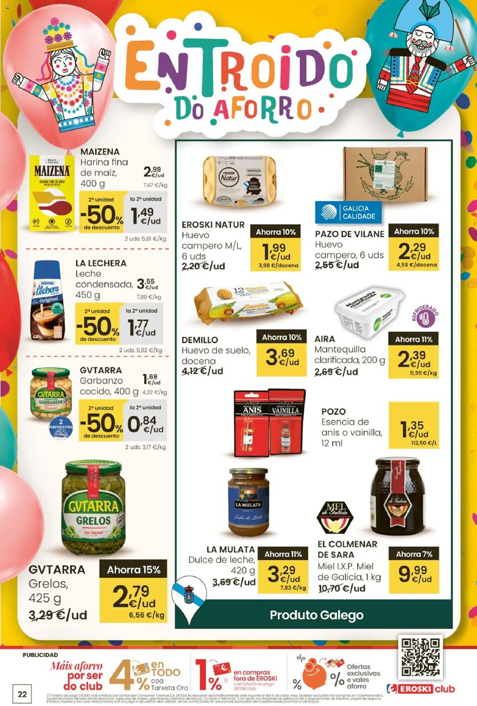 Eroski - Entroido do aforro │ válido desde el 12.02.2026 | Página: 22 | Productos: Ψηφιακή κάμερα, Leche, Συσκευή ροής