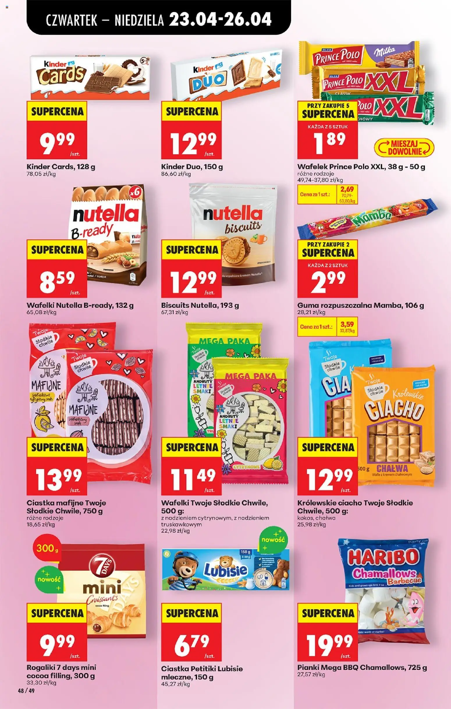 Biedronka gazetka od czwartku od 23.04.2026 | Strona: 68 | Produkty: Wafle, Nutella, Ciastka mafijne, Wafelki