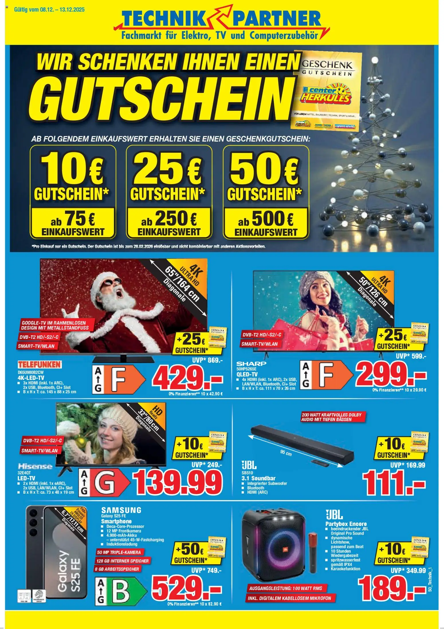 HERKULES Technik Partner – gültig ab 08.12.2025 | Seite: 1 | Produkte: Mikrofon, Samsung, Soundbar, Smartphone