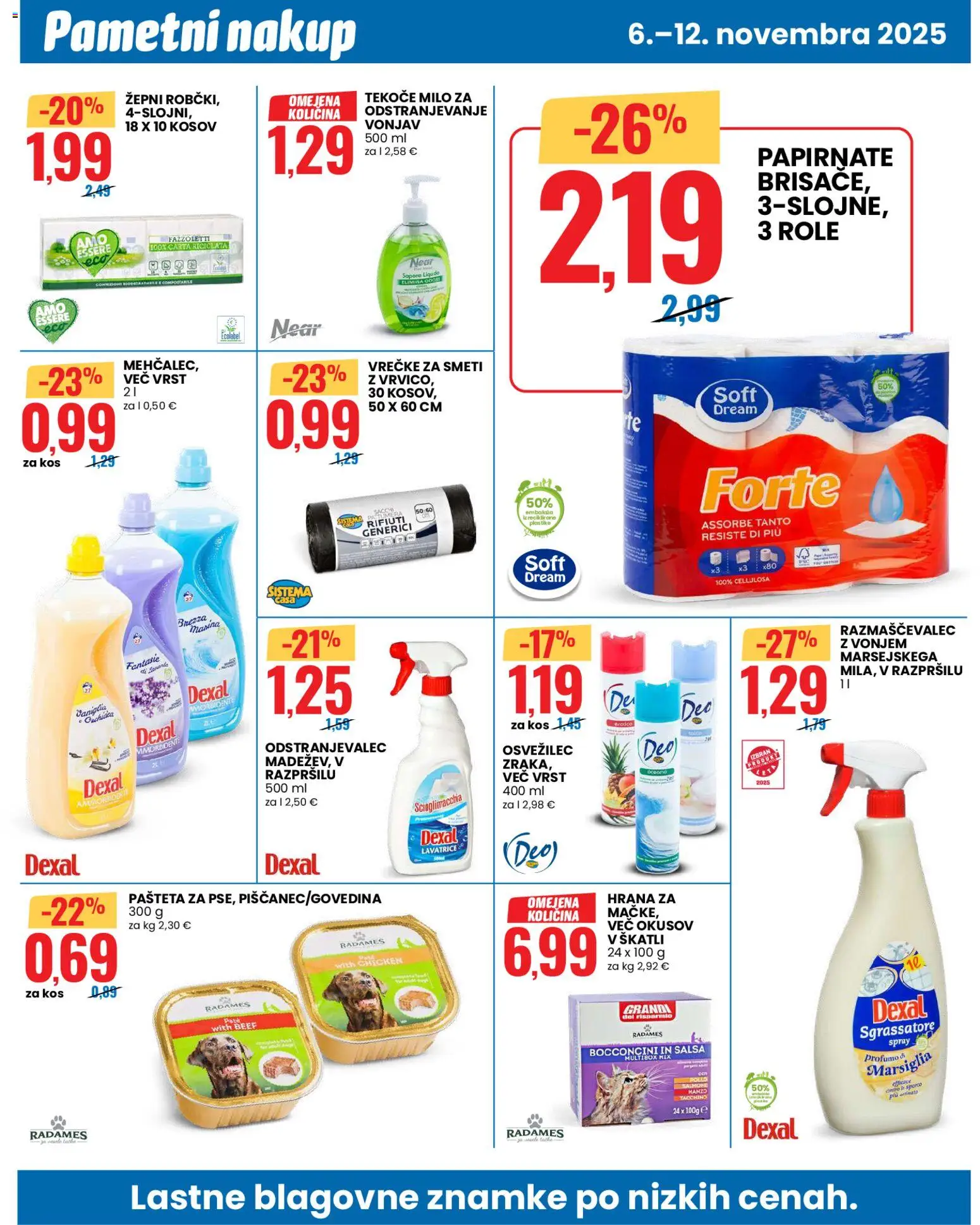 Novi Eurospin katalog ponudbe – veljaven od 06.11.2025 | Stran: 8 | Izdelki: Tekoče milo, Pašteta, Kos, Milo
