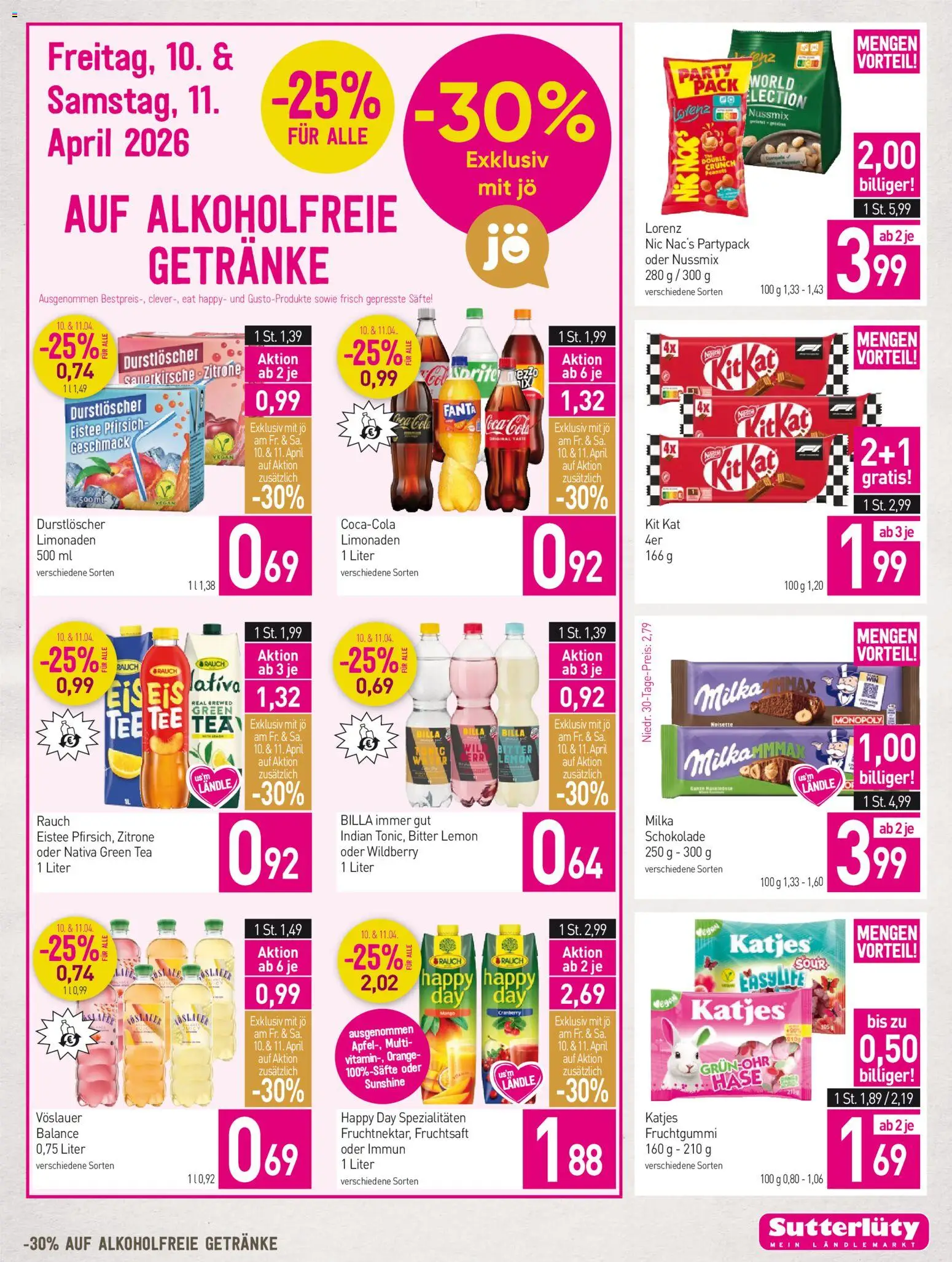 Sutterlüty Flugblatt gültig ab 09.04.2026 | Seite: 15 | Produkte: Zitrone, Pfirsich, Schokolade, Tee