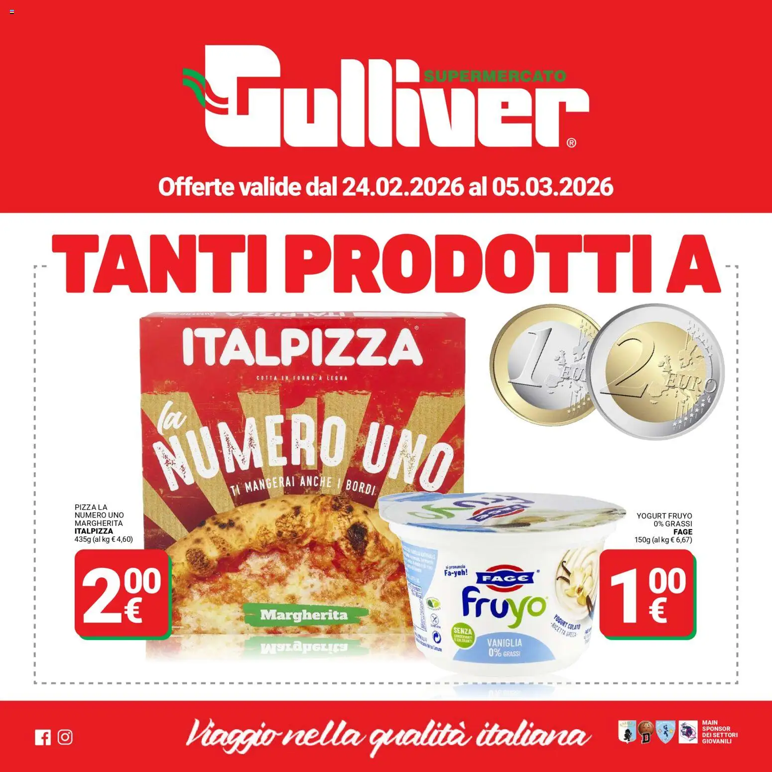 Volantino Gulliver del 24.02.2026 | Pagina: 1 | Prodotti: Yogurt, Pizza, Forno