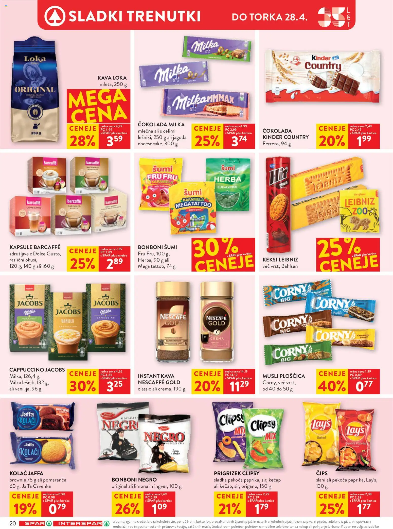 Novi Spar katalog ponudbe – veljaven od 22.04.2026 | Stran: 24 | Izdelki: Bonboni, Instant kava, Cokolada, Limona