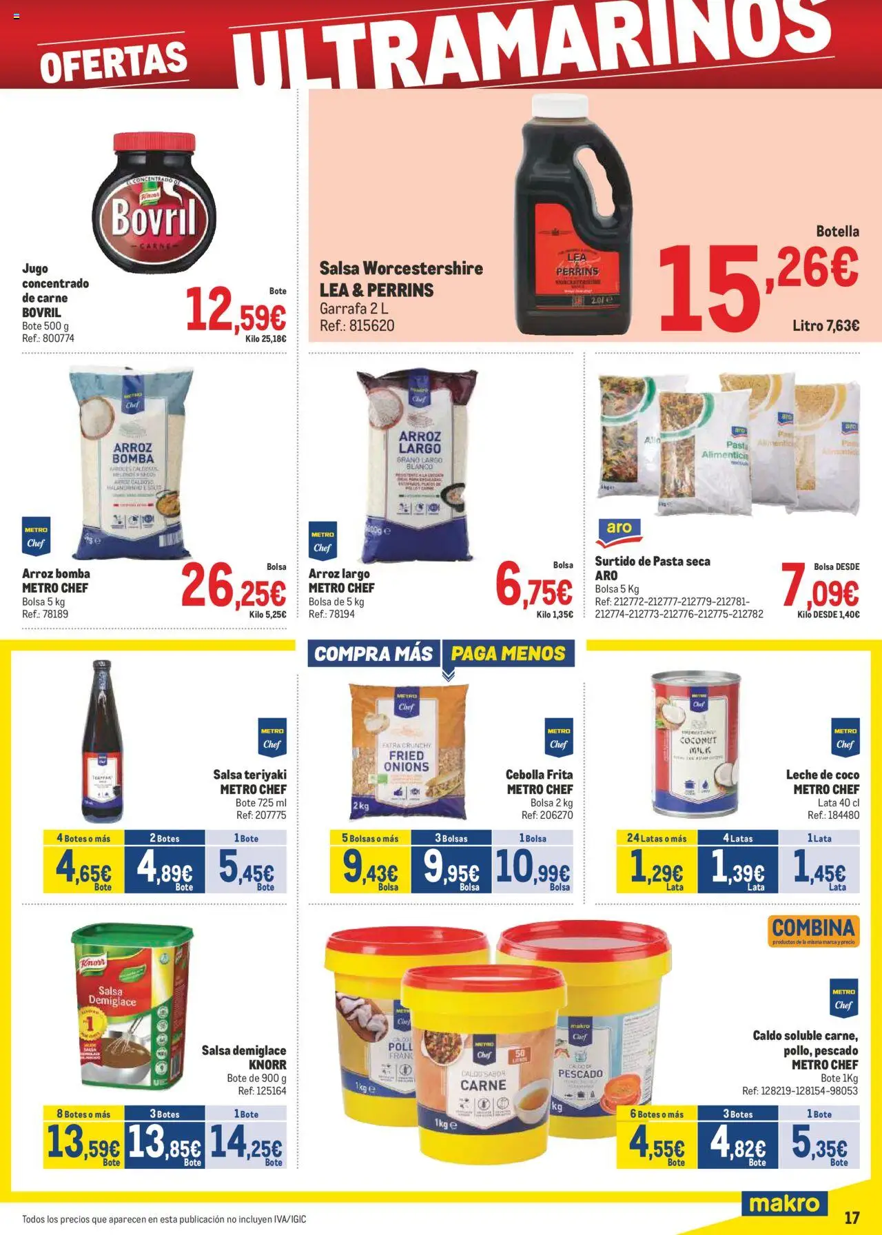 Makro - Precios Canarias │ válido desde el 04.08.2025 | Página: 17 | Productos: Jugo, Τυρόπιτα, Pescado, Bolsa