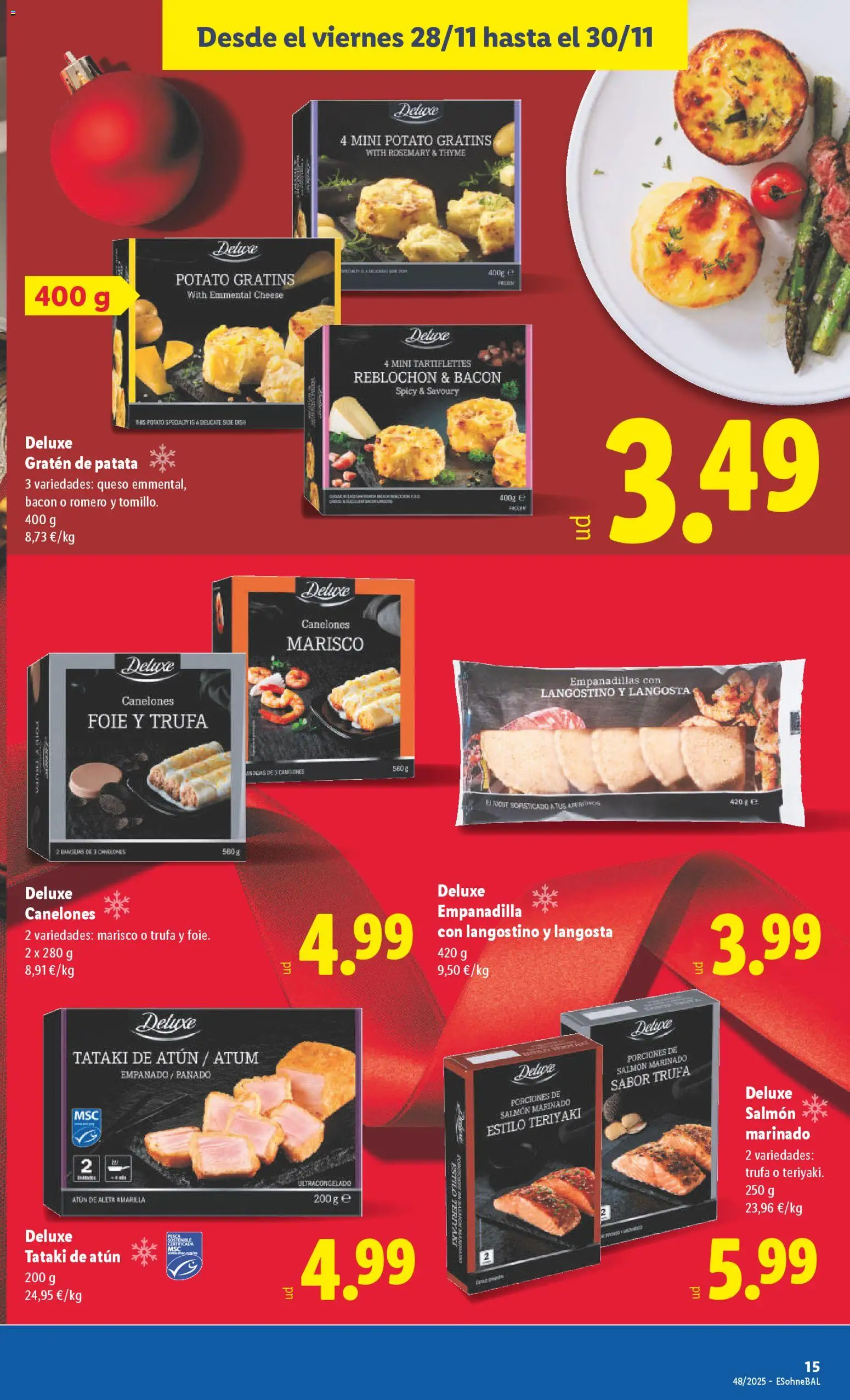 Lidl folleto │ válido desde el 24.11.2025 | Página: 25 | Productos: Queso, Langostino, Canelones