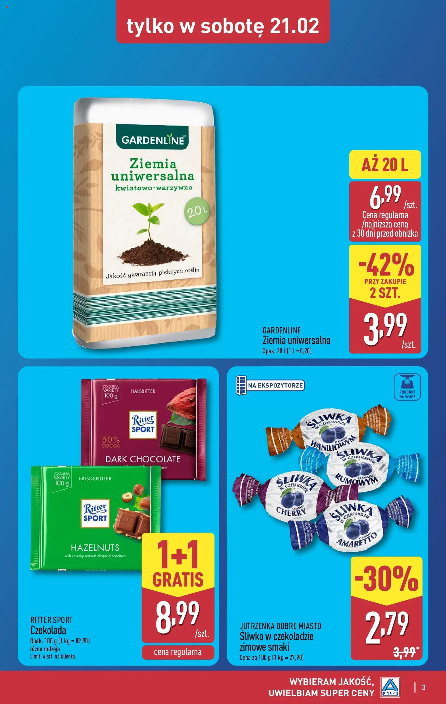 Aldi Polsko leták - Oferta weekendowa od 19.02.2026 | Strana: 3 | Produkty: Amaretto, Ritter Sport