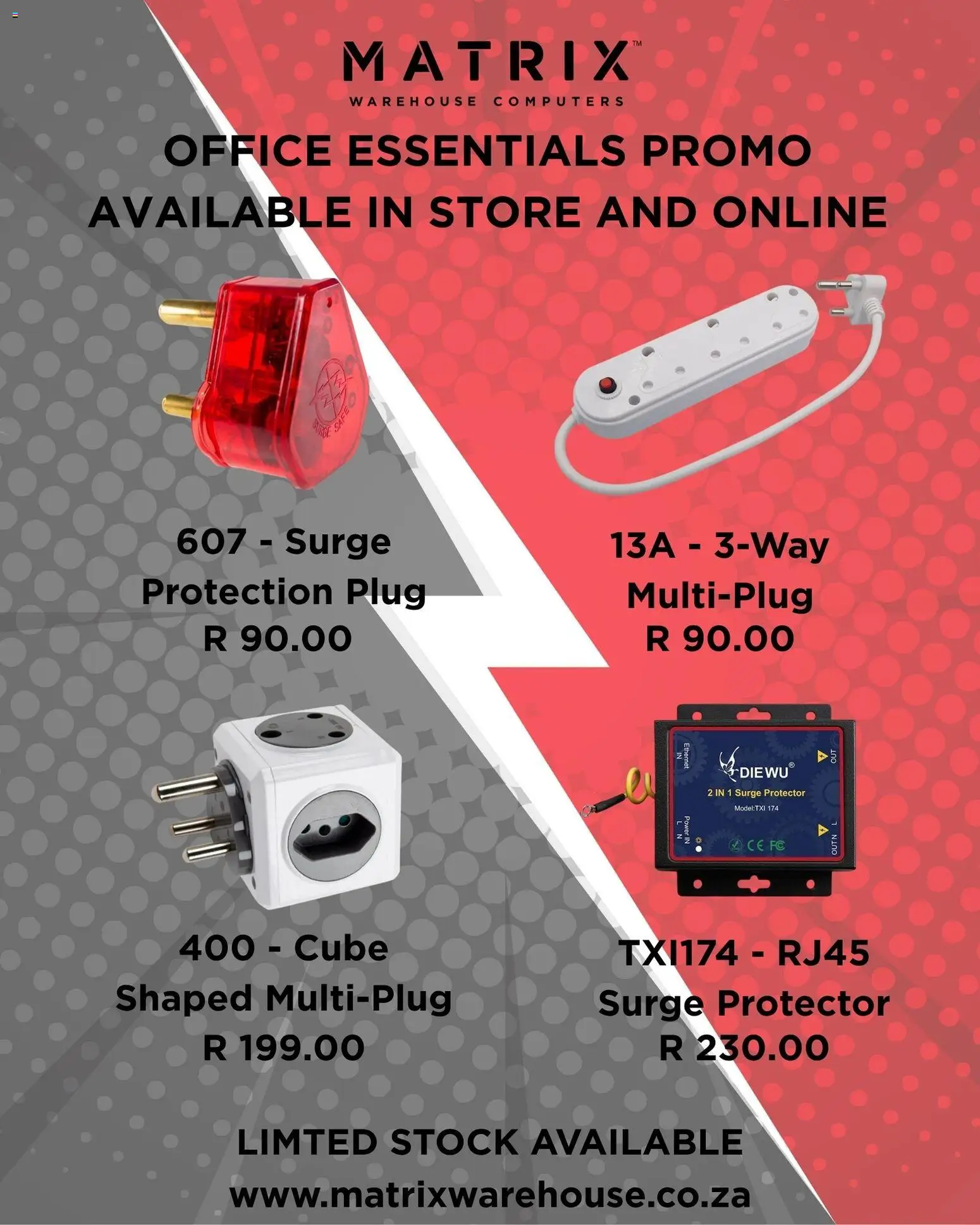 New Matrix Warehouse catalogue – valid from 01.11.2025 | Page: 1 | Products: Surge protector, Stock