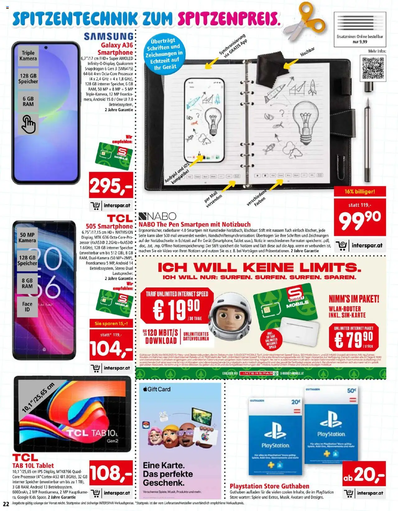 Interspar So macht Schule spass gültig ab 26.06.2025 | Seite: 22 | Produkte: Video, Kamera, Playstation, Samsung